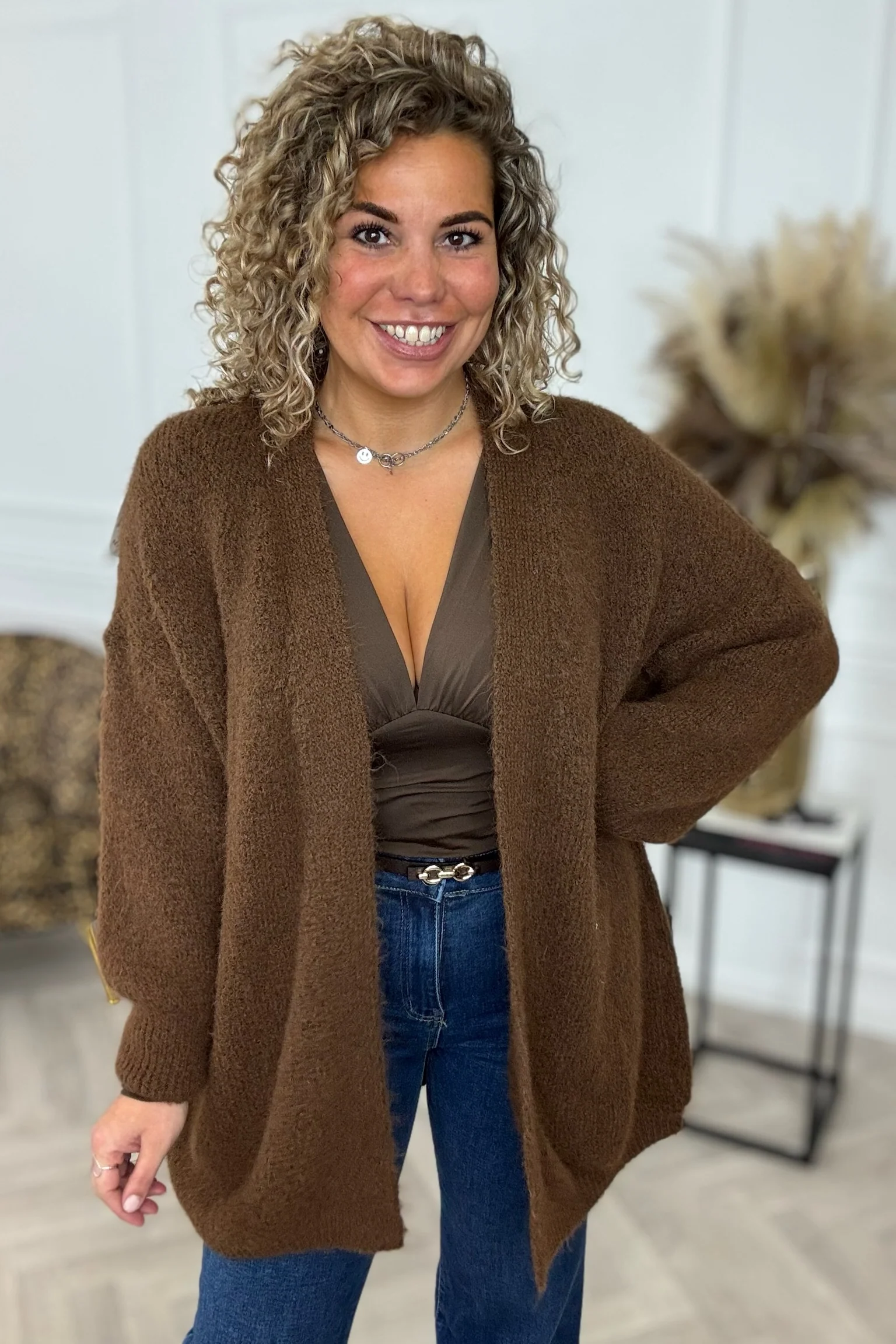Soft Knitted Vest - Brown - Image 2
