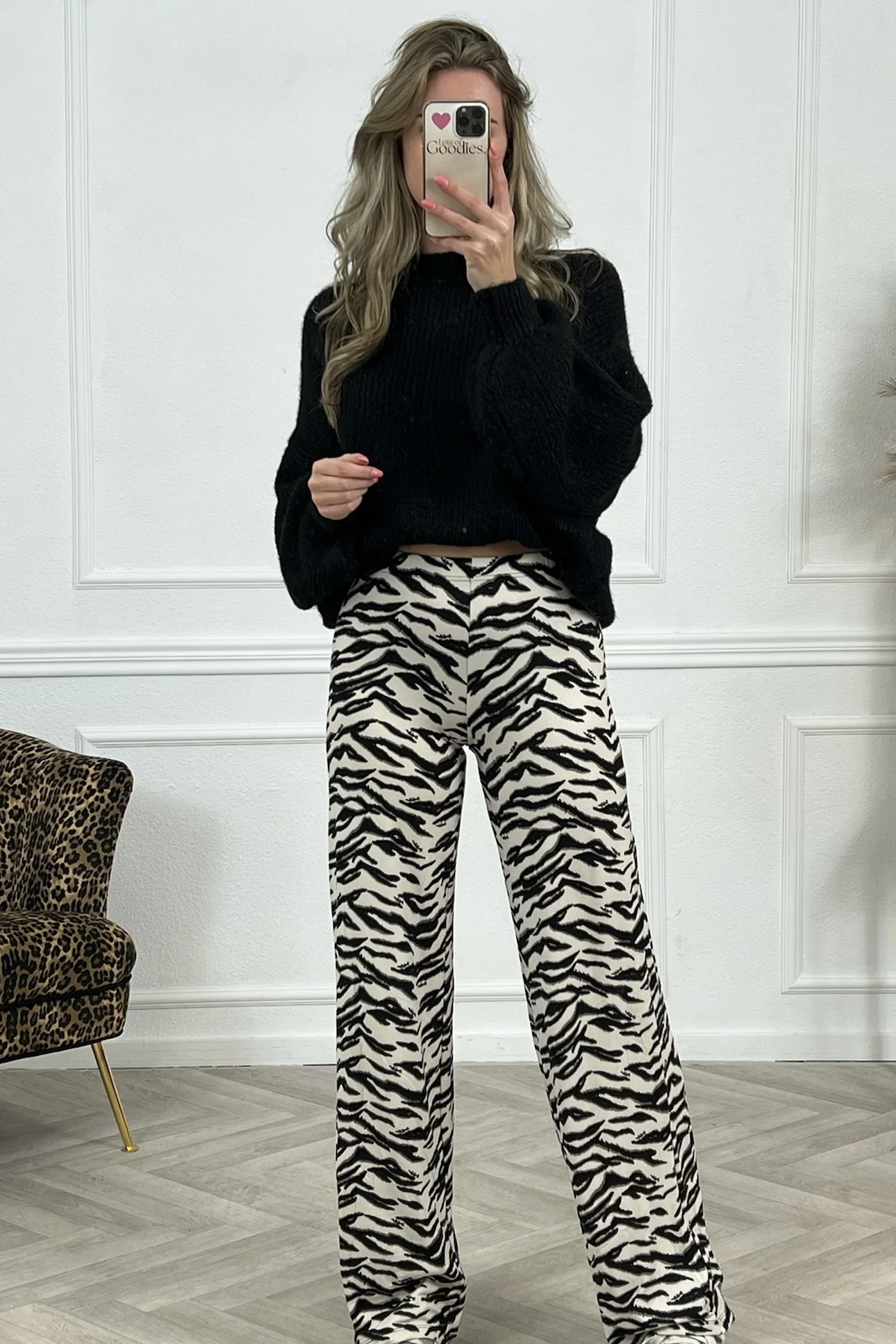 Soft Wide Leg Pants - Black Zebra - Image 2