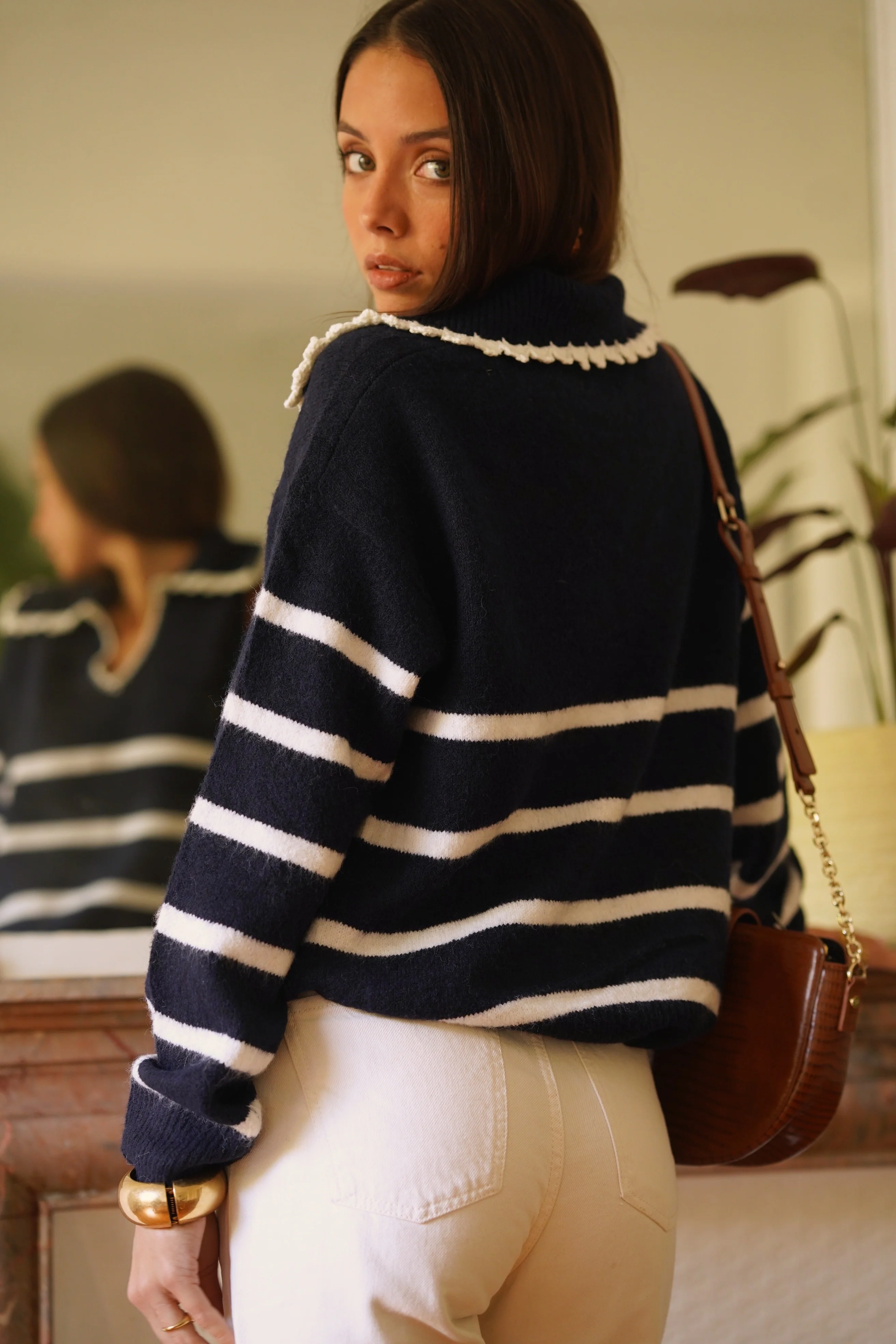 Solange Striped Sweater - Navy/White - Image 11