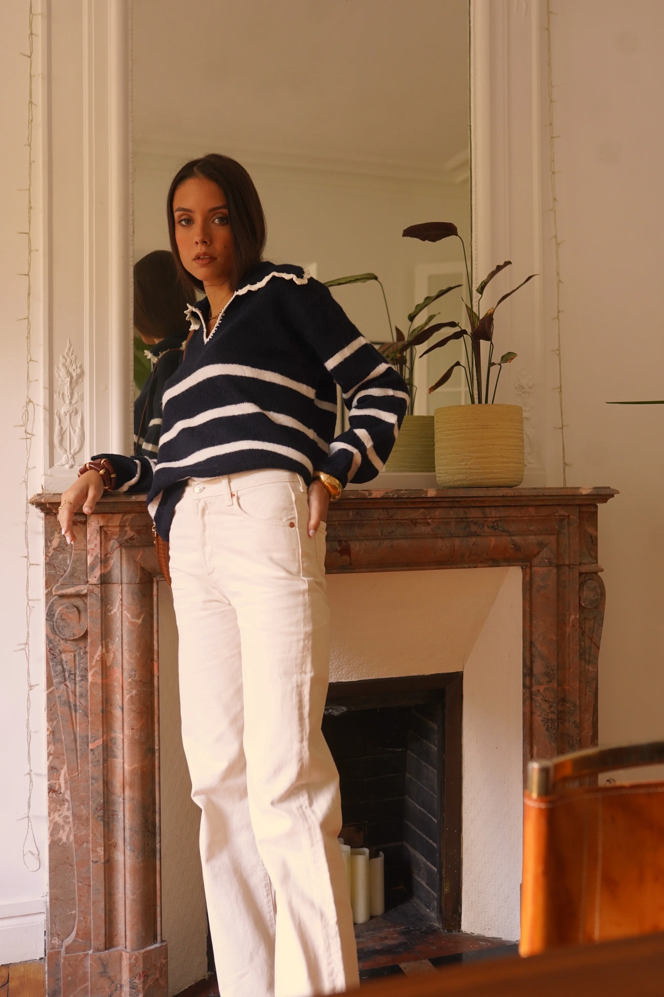 Solange Striped Sweater - Navy/White - Image 13