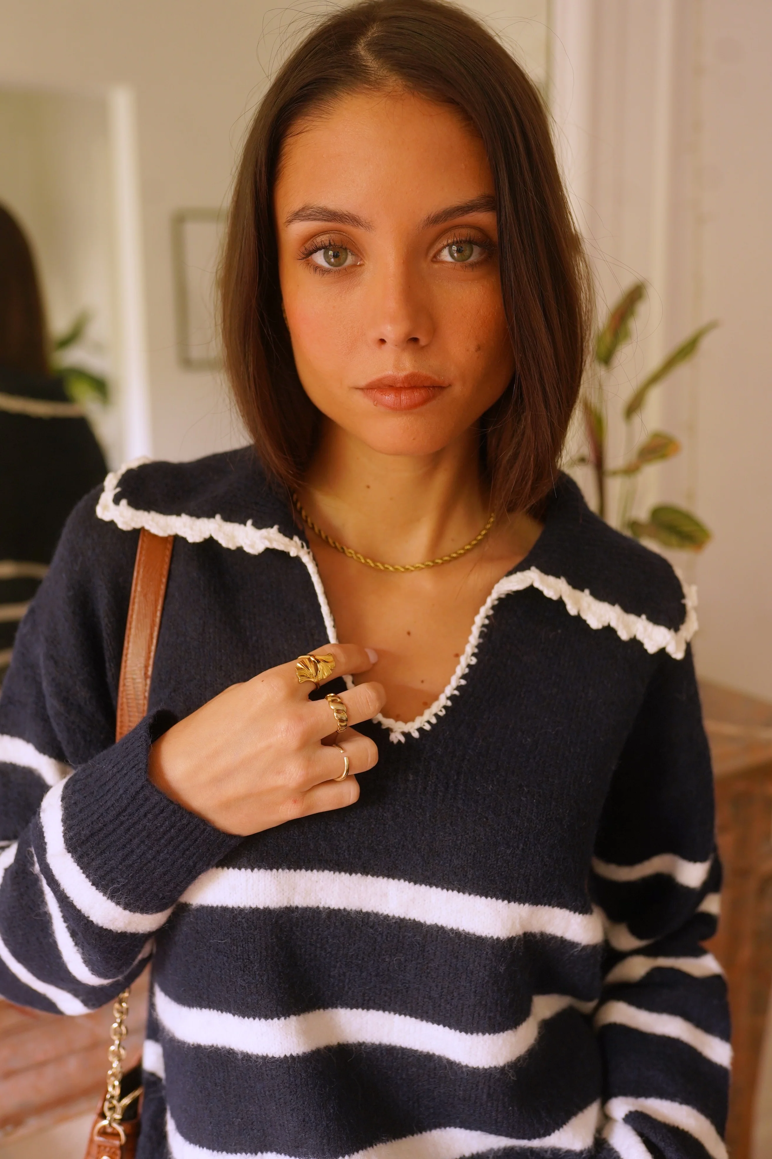 Solange Striped Sweater - Navy/White - Image 4
