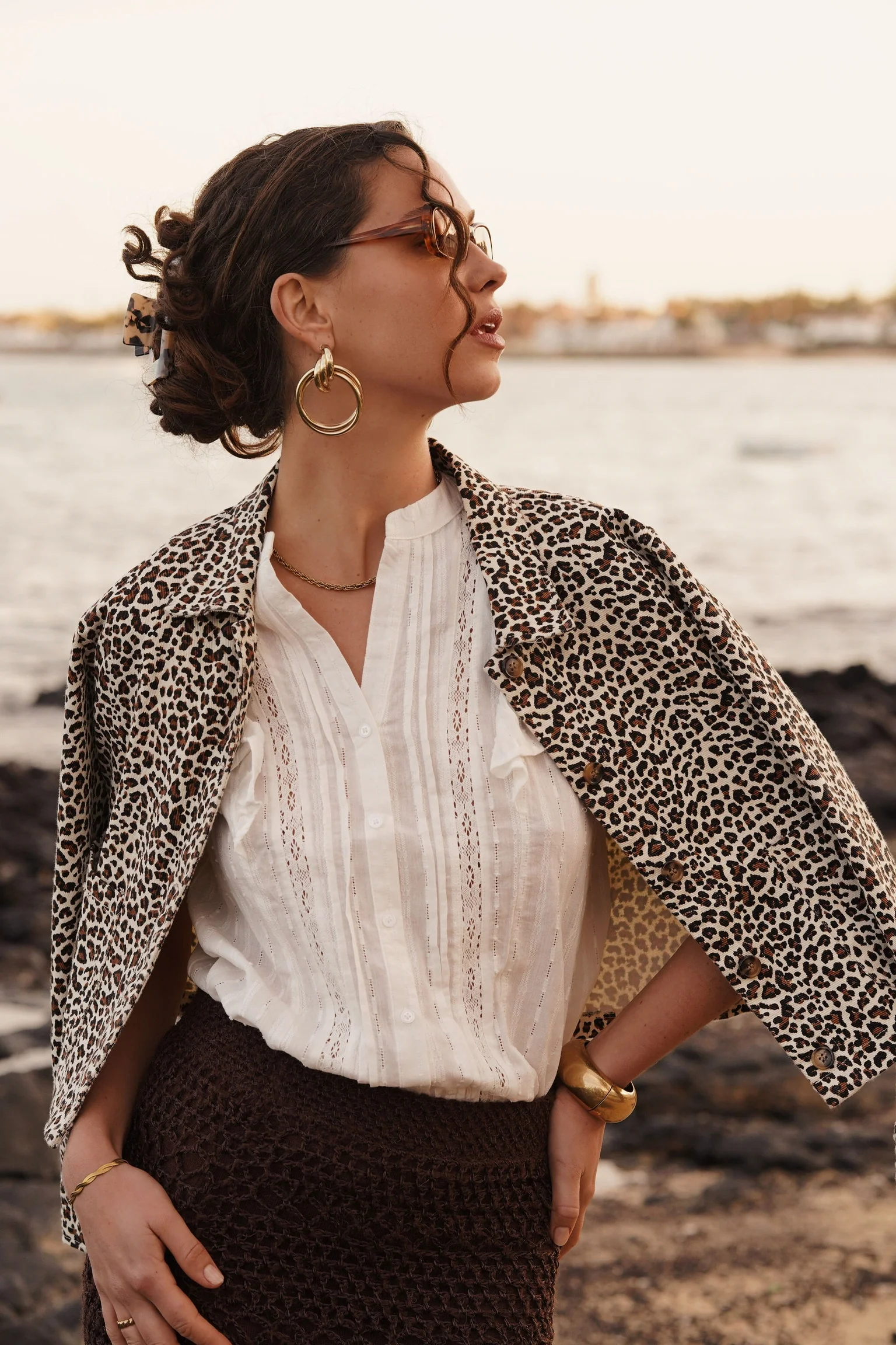 Solène Embroidered Blouse - Beige