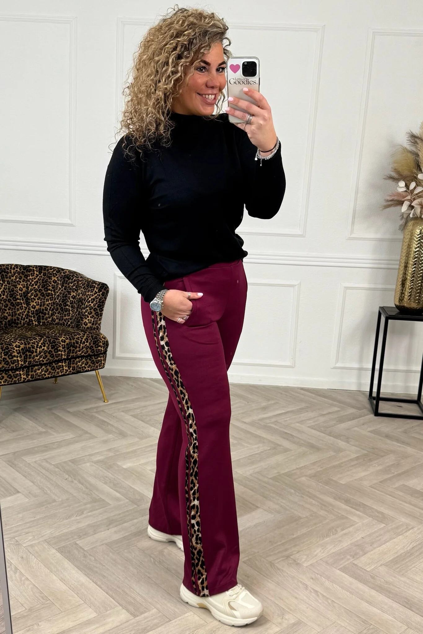 Sporty Leopard Jogging - Bordeaux - Image 3