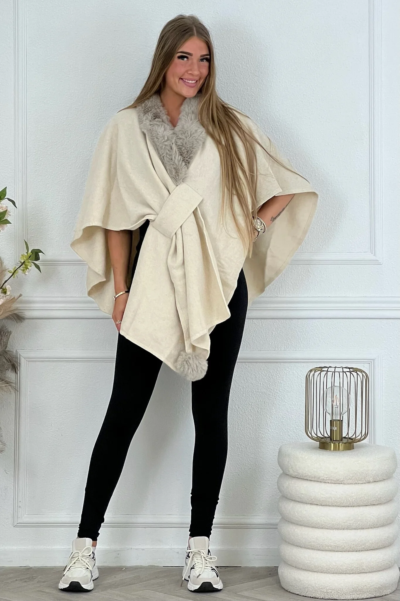 Spring Wrap Poncho - Beige