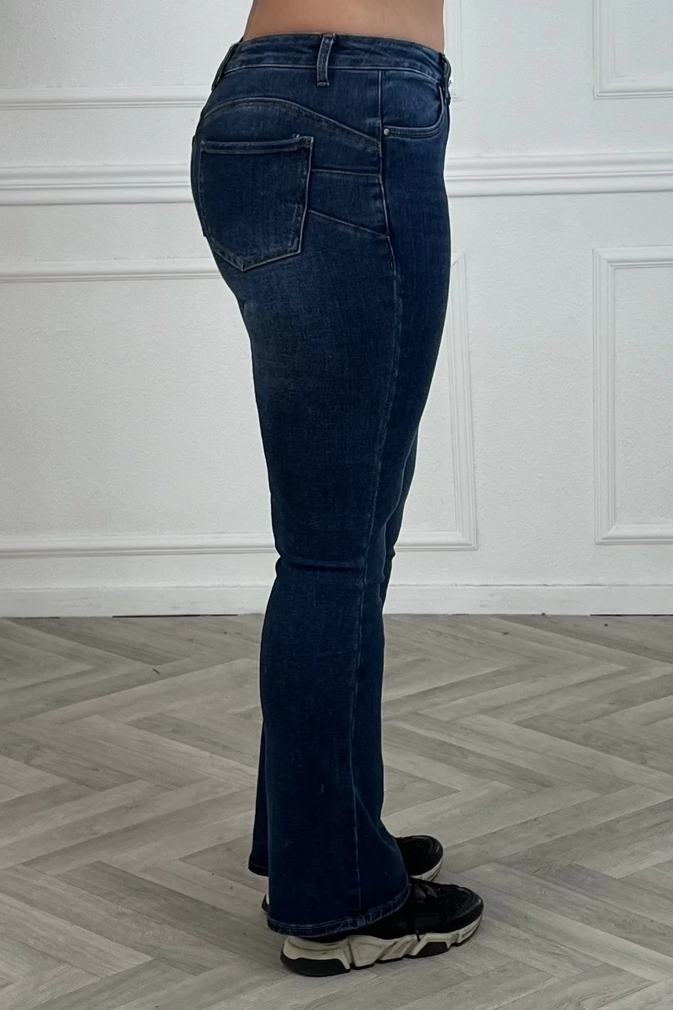 Straight Flared Jeans - Dark Blue - Image 6