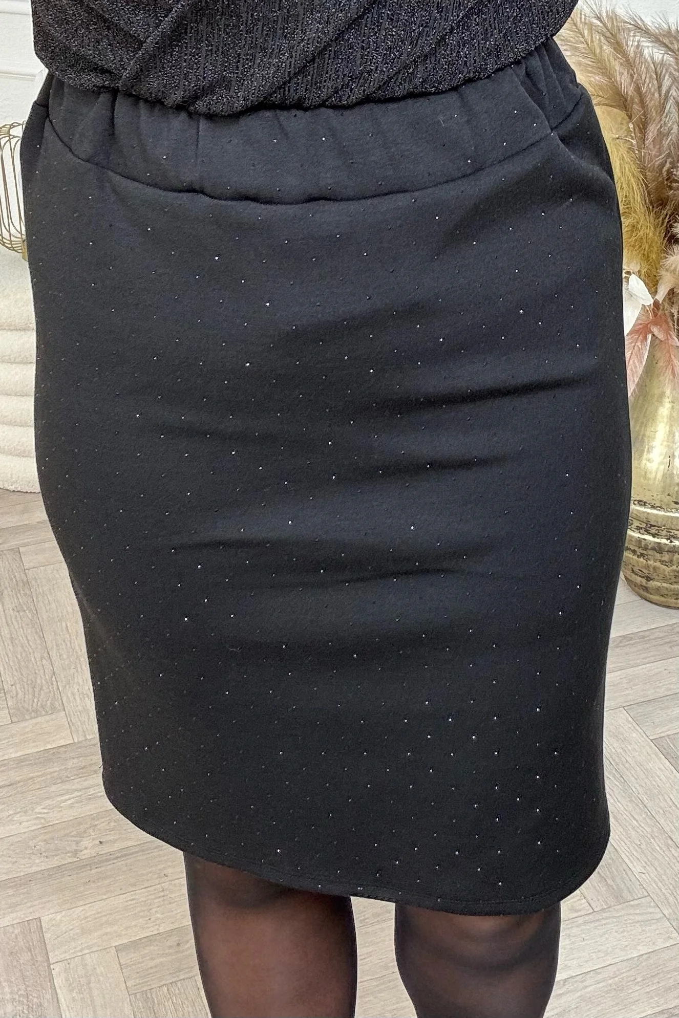 Strass Midi Skirt - Black - Image 2