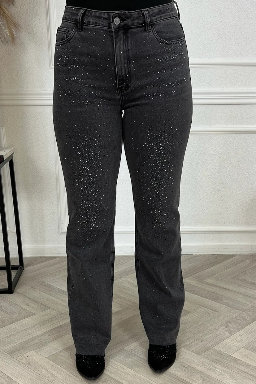 Stretch Glitter Tall Jeans - Black - Image 10