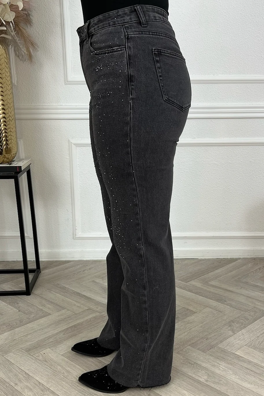 Stretch Glitter Tall Jeans - Black - Image 12