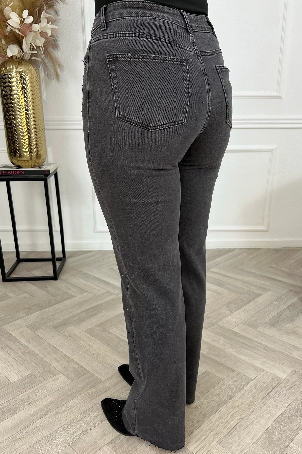 Stretch Glitter Tall Jeans - Black - Image 3