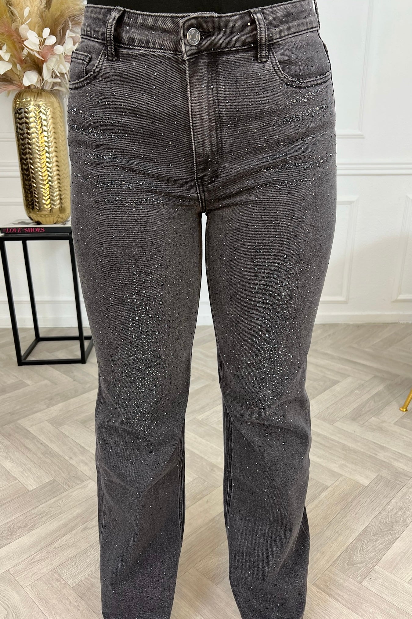 Stretch Glitter Tall Jeans - Black - Image 4