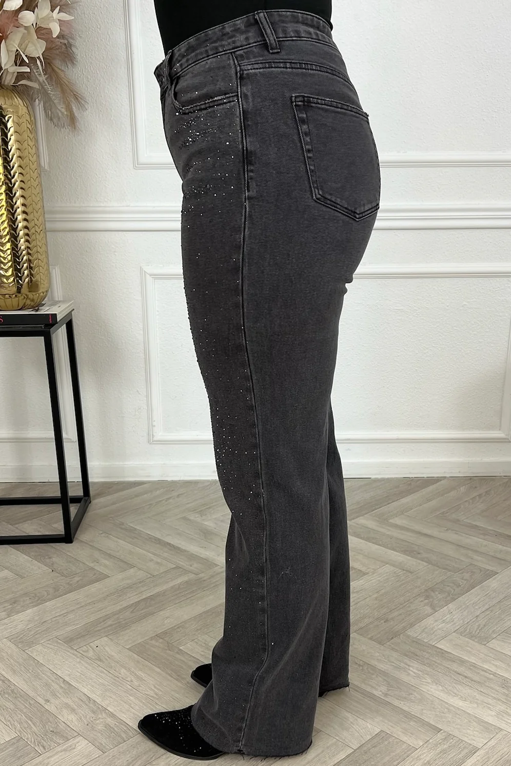Stretch Glitter Tall Jeans - Black - Image 5