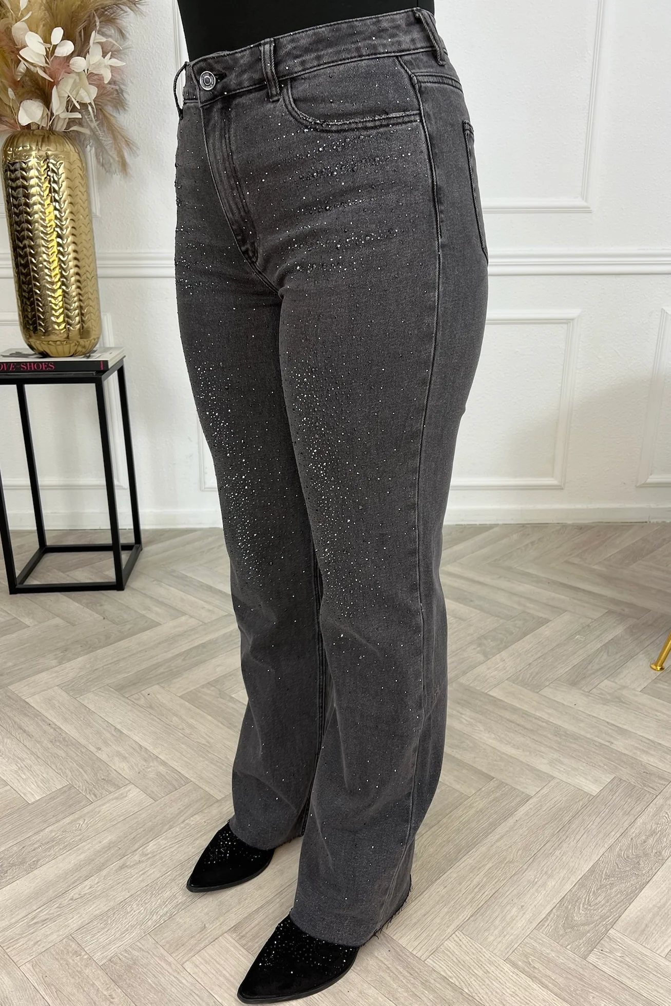 Stretch Glitter Tall Jeans - Black - Image 6