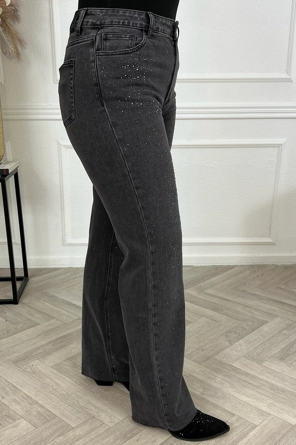 Stretch Glitter Tall Jeans - Black - Image 9