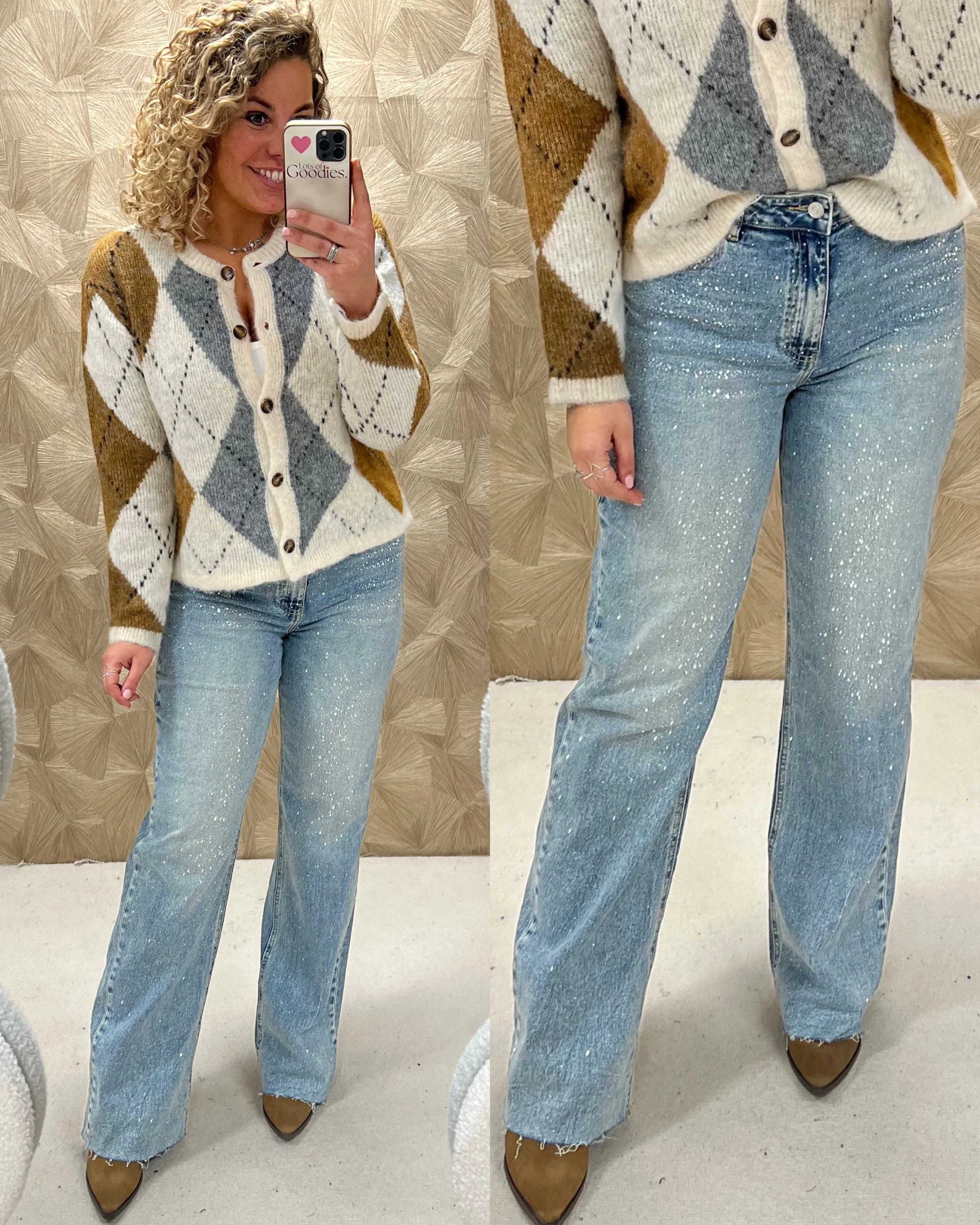 Stretch Glitter Tall Jeans - Denim Blue