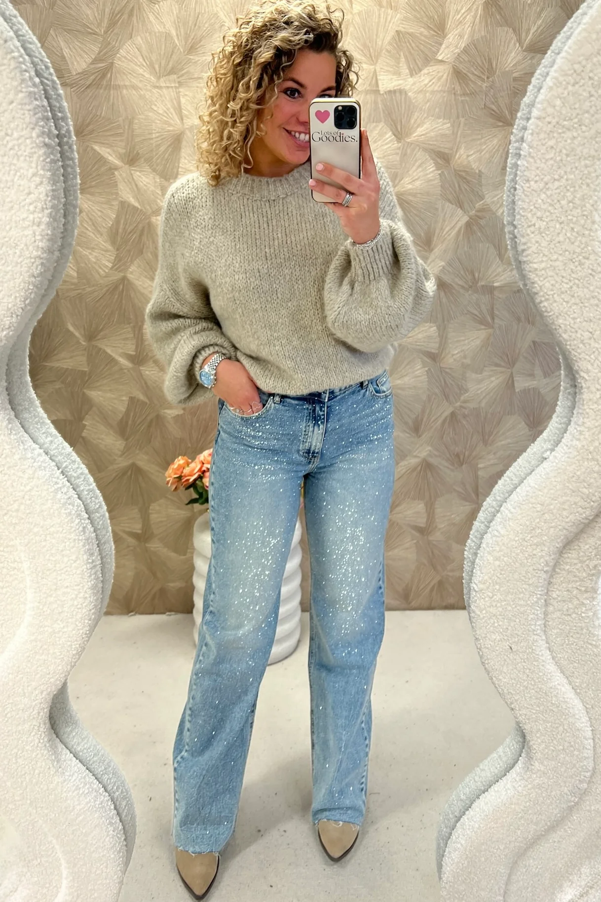 Stretch Glitter Tall Jeans - Denim Blue - Image 7