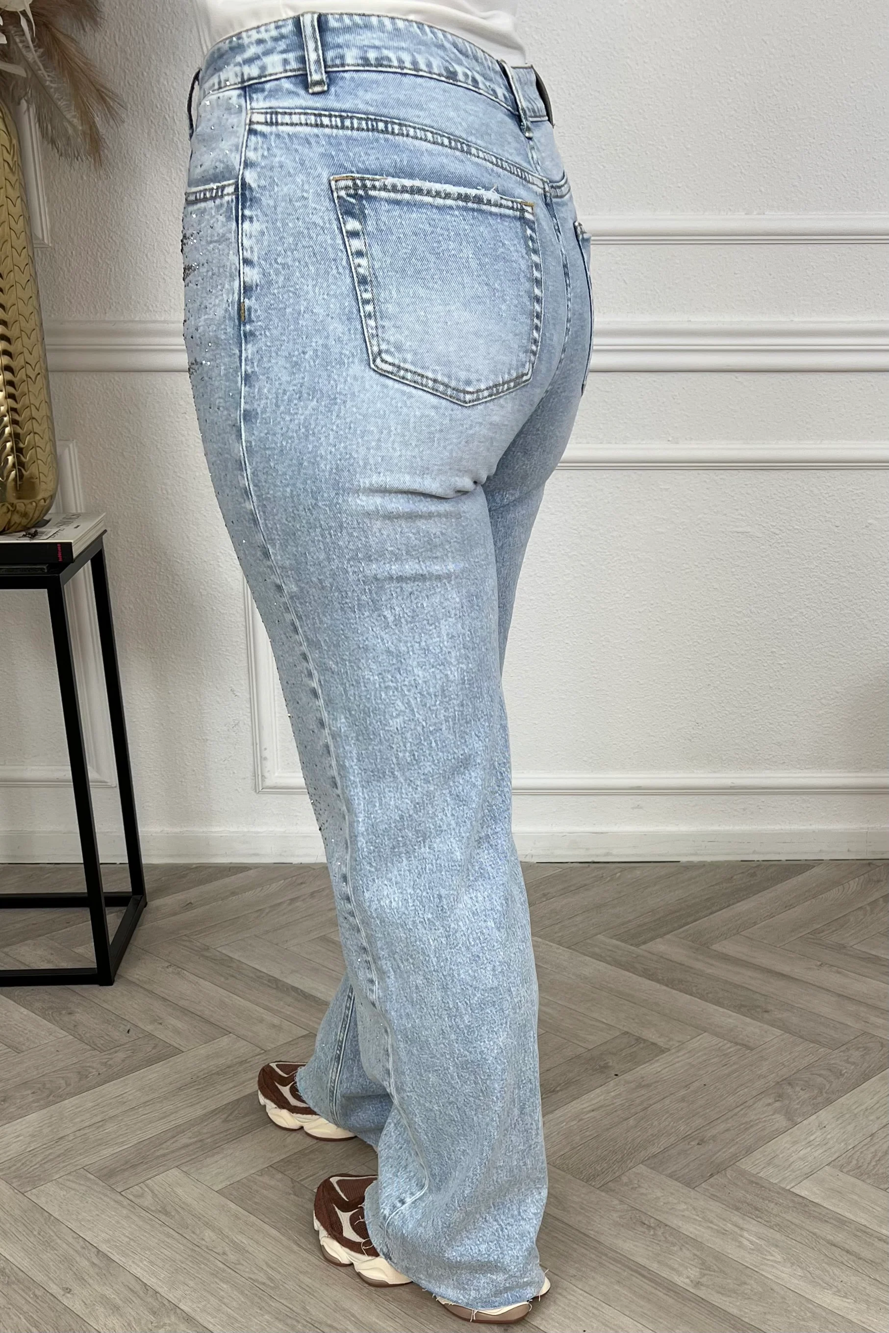 Stretch Glitter Tall Jeans - Light Blue - Image 3