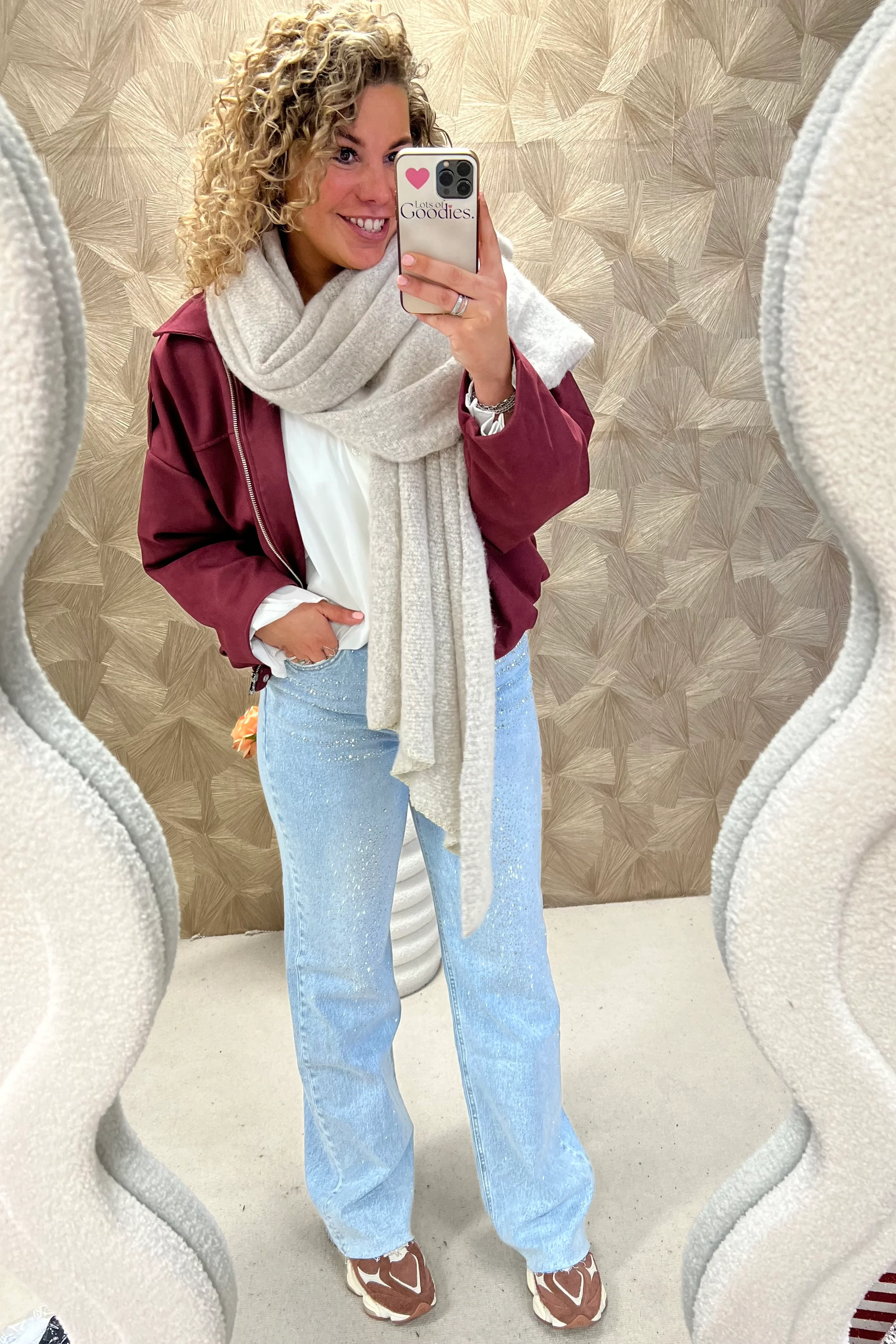 Stretch Glitter Tall Jeans - Light Blue - Image 4