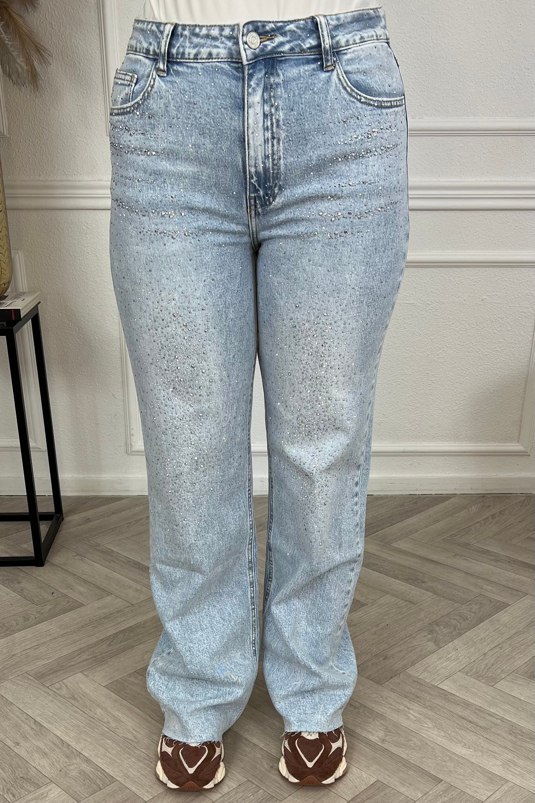 Stretch Glitter Tall Jeans - Light Blue - Image 5