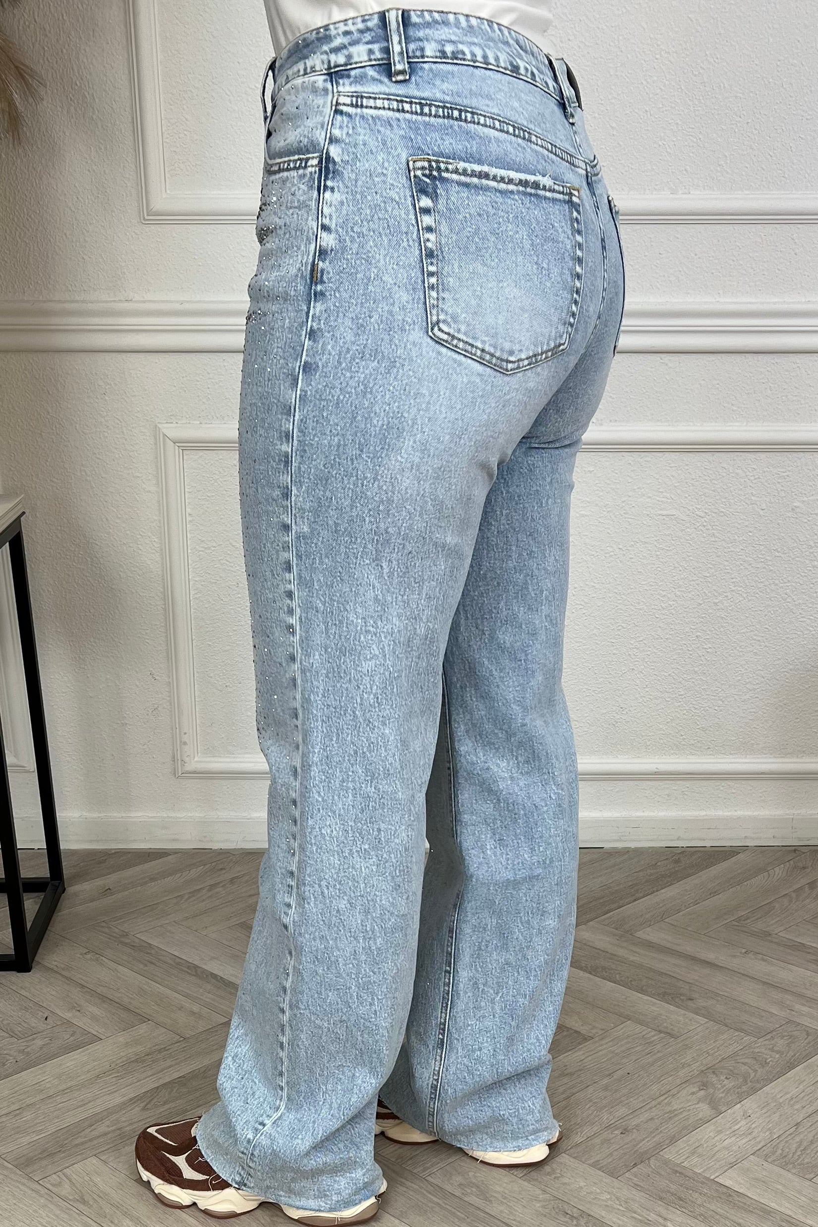 Stretch Glitter Tall Jeans - Light Blue - Image 6