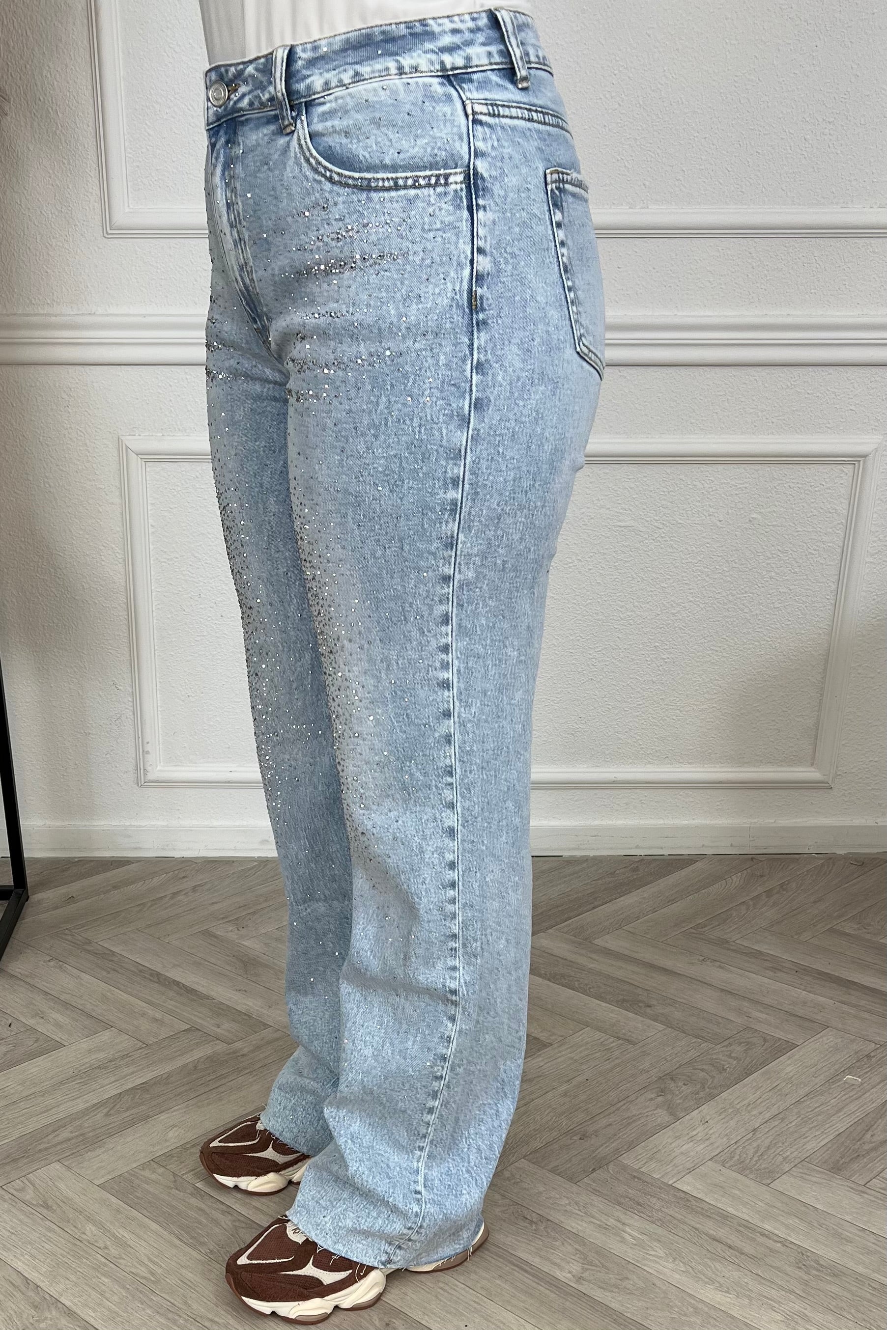 Stretch Glitter Tall Jeans - Light Blue - Image 7