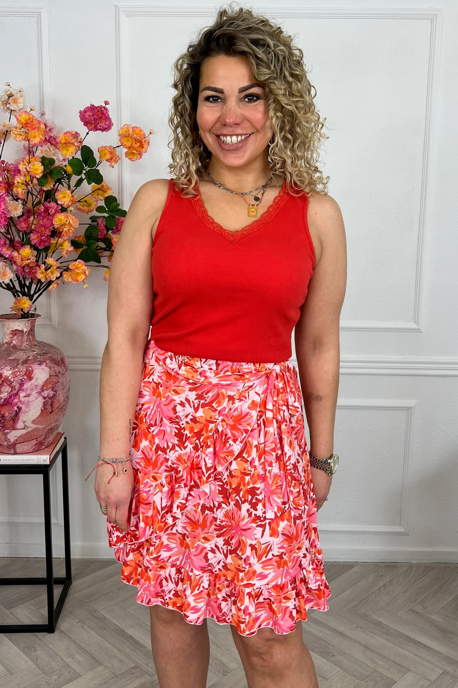 Summer Spanish Skirt - Flower Orange - Image 2