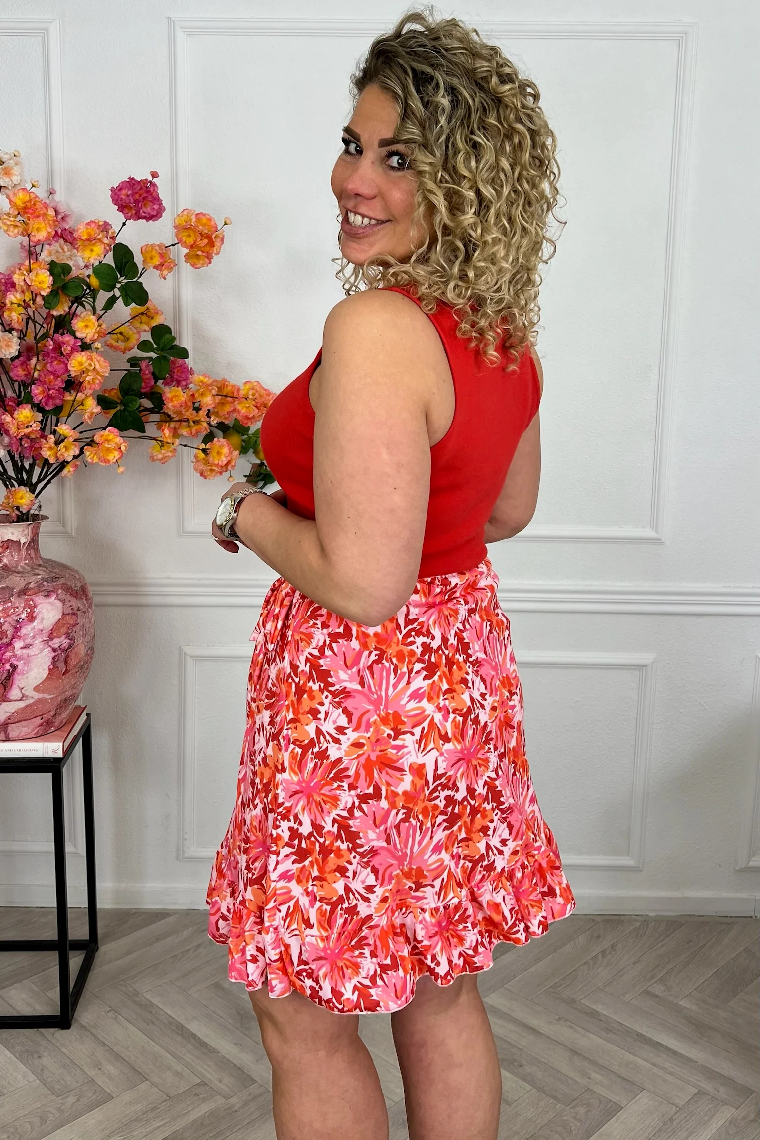 Summer Spanish Skirt - Flower Orange - Image 5