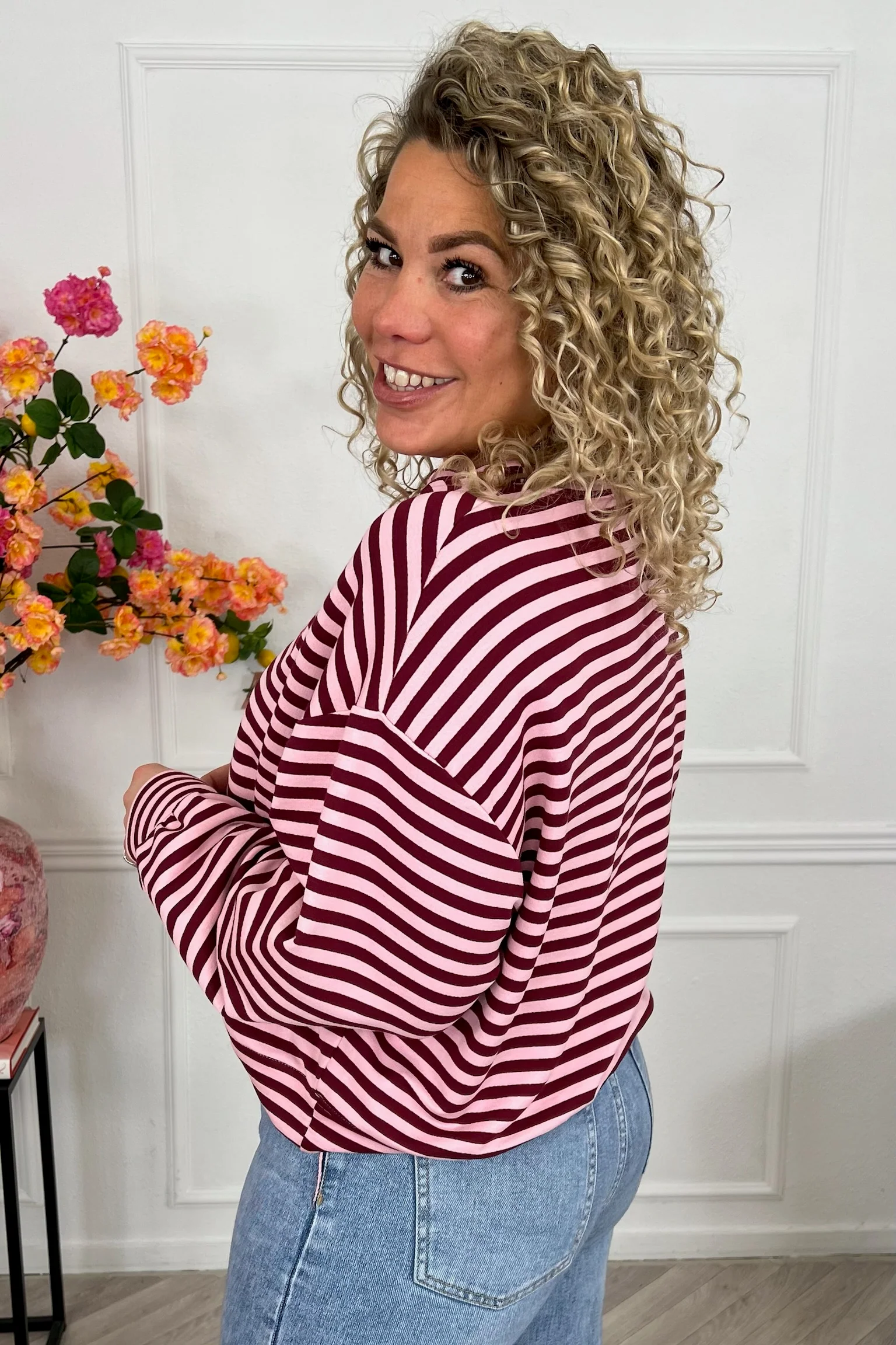 Striped Amour Shirt - Bordeaux/Pink - Image 3