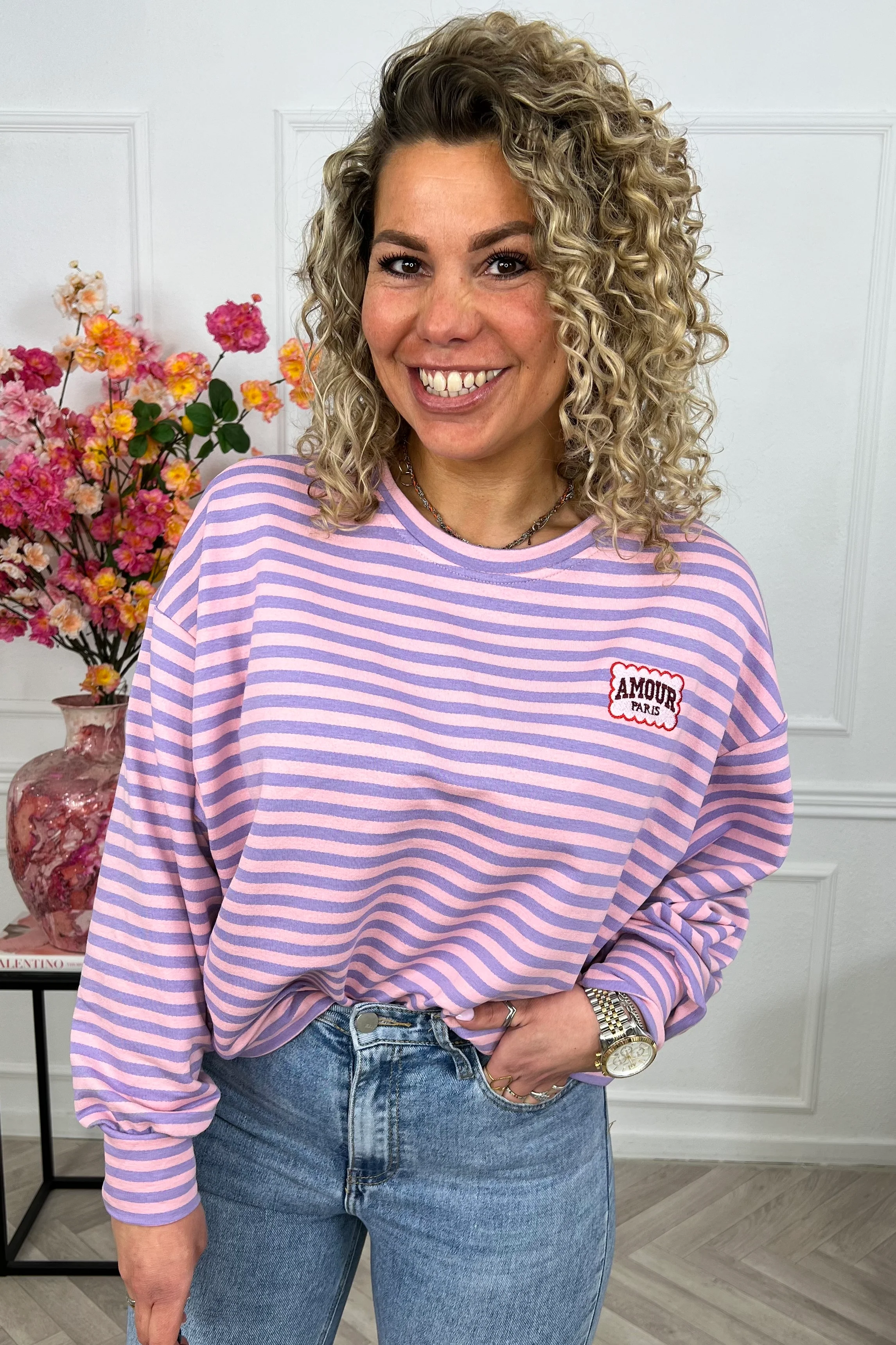 Striped Amour Shirt - Lila/Pink - Image 2