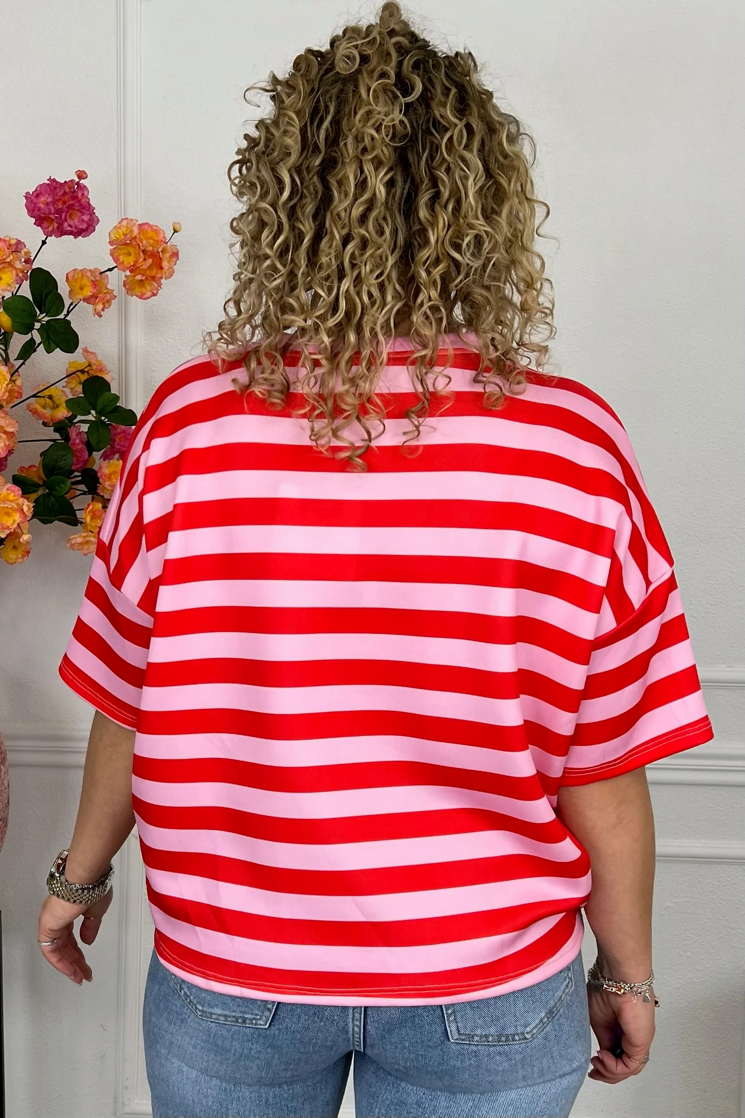 Striped Spring Shirt - Red/Light Pink - Image 3