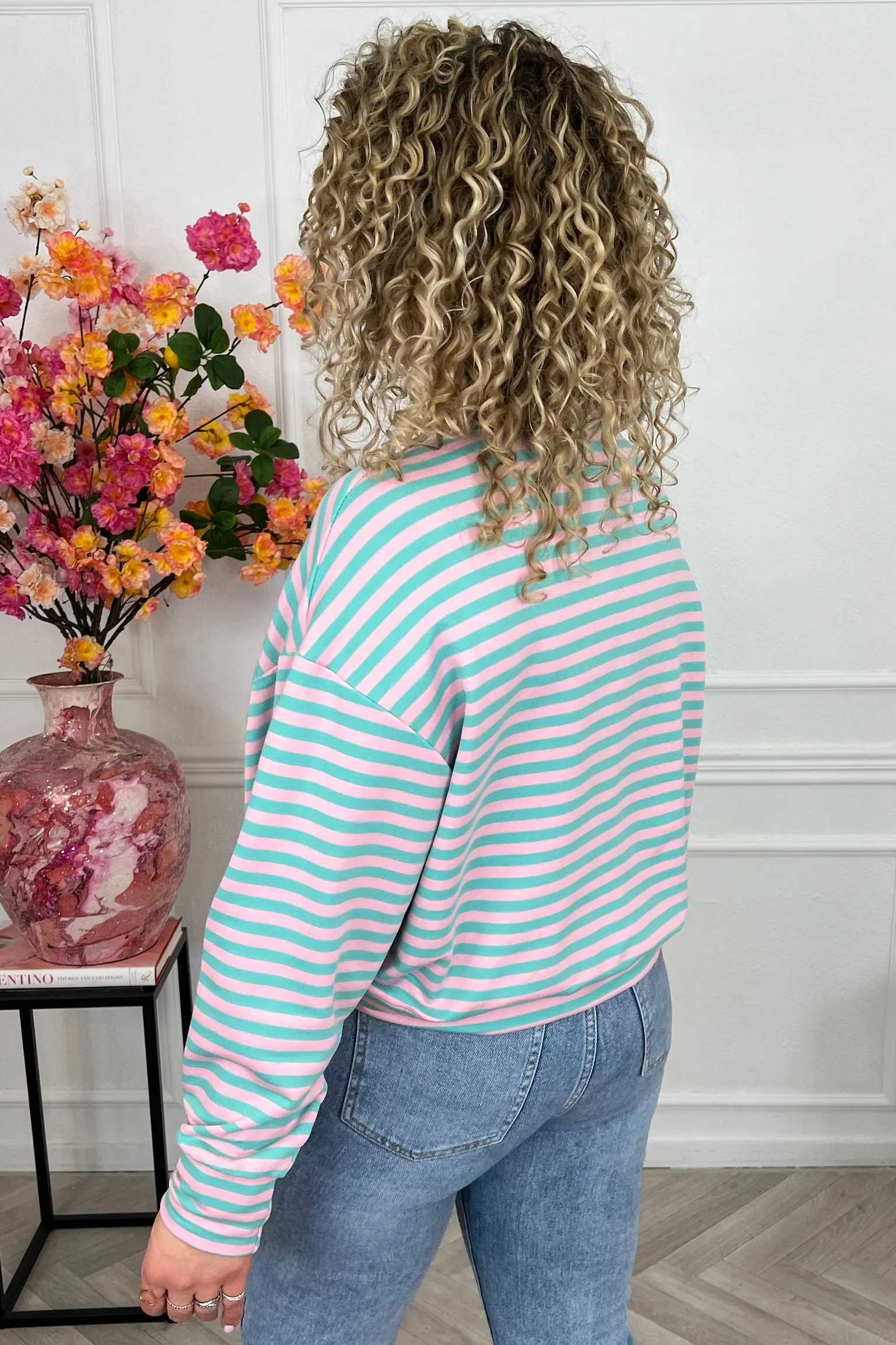 Striped Amour Shirt - Turquoise/Pink - Image 3