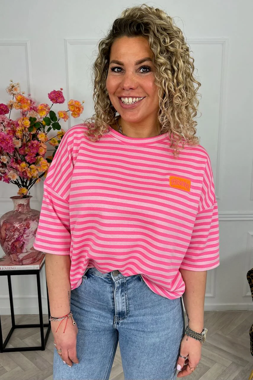 Striped Bisous Shirt - Pink/Light Pink - Image 3