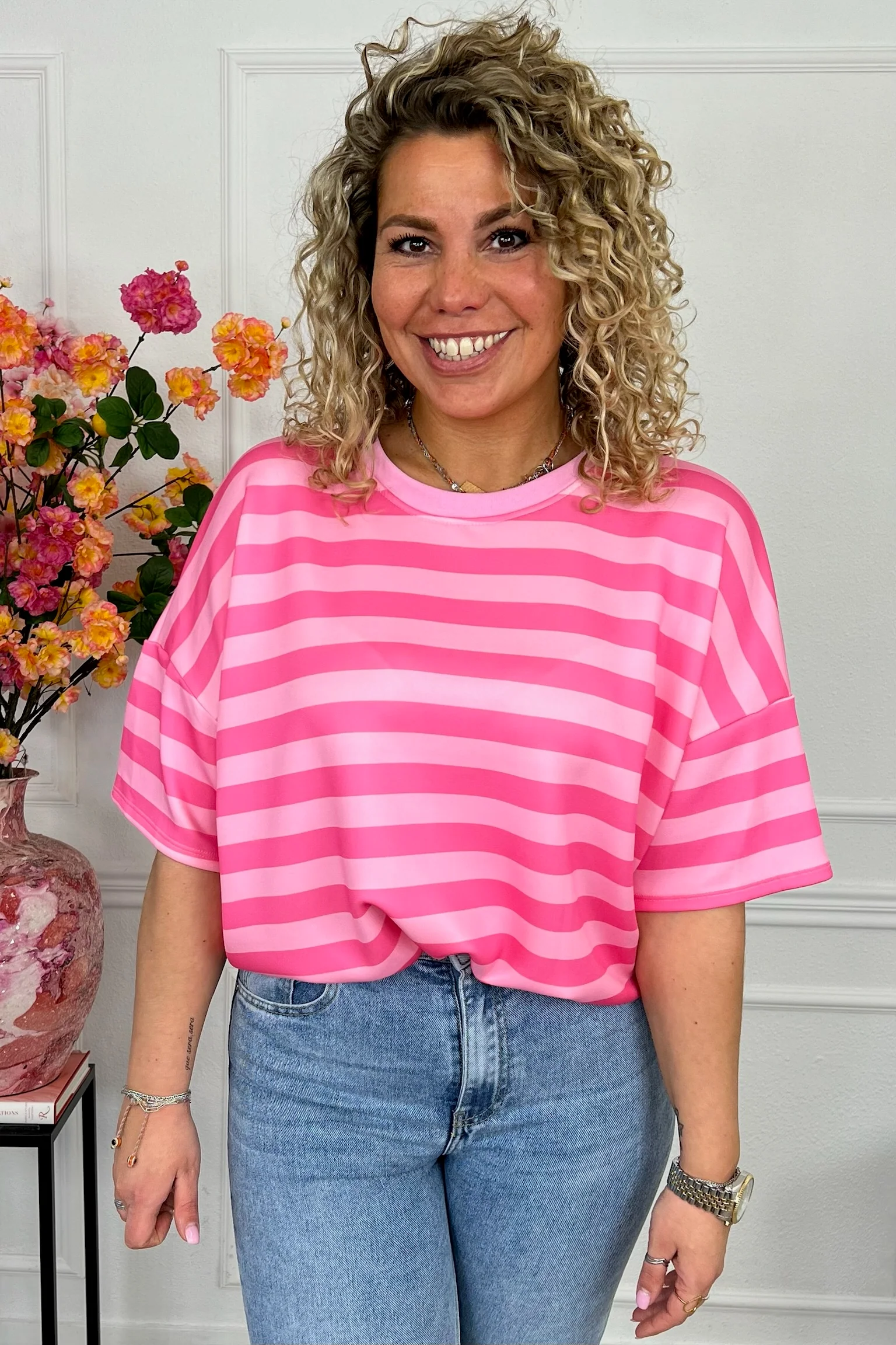 Striped Spring Shirt - Pink/Light Pink - Image 3