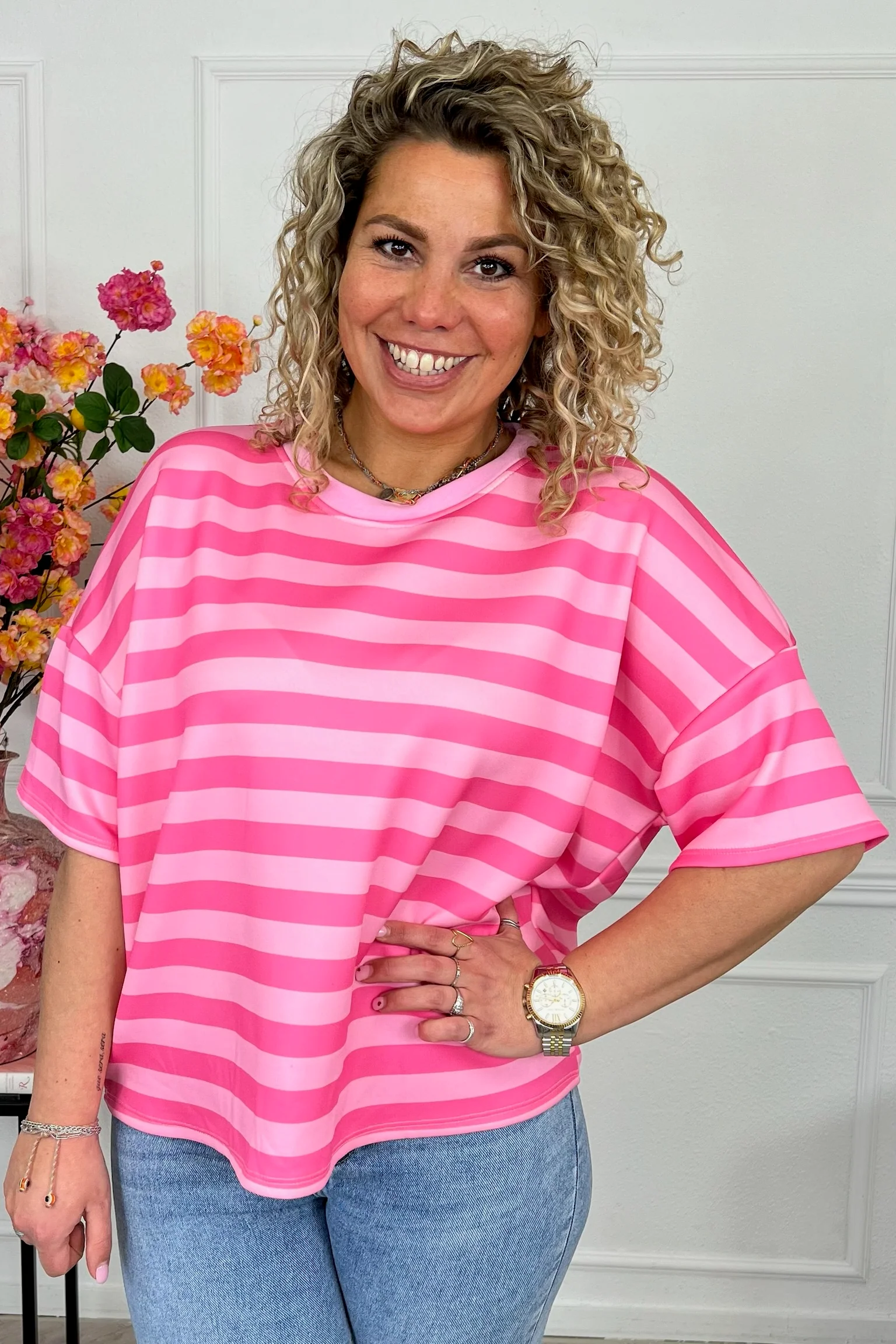 Striped Spring Shirt - Pink/Light Pink - Image 4