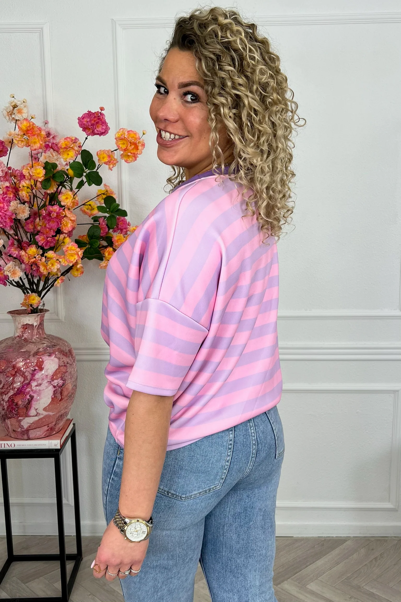 Striped Spring Shirt - Pink/Lila - Image 2