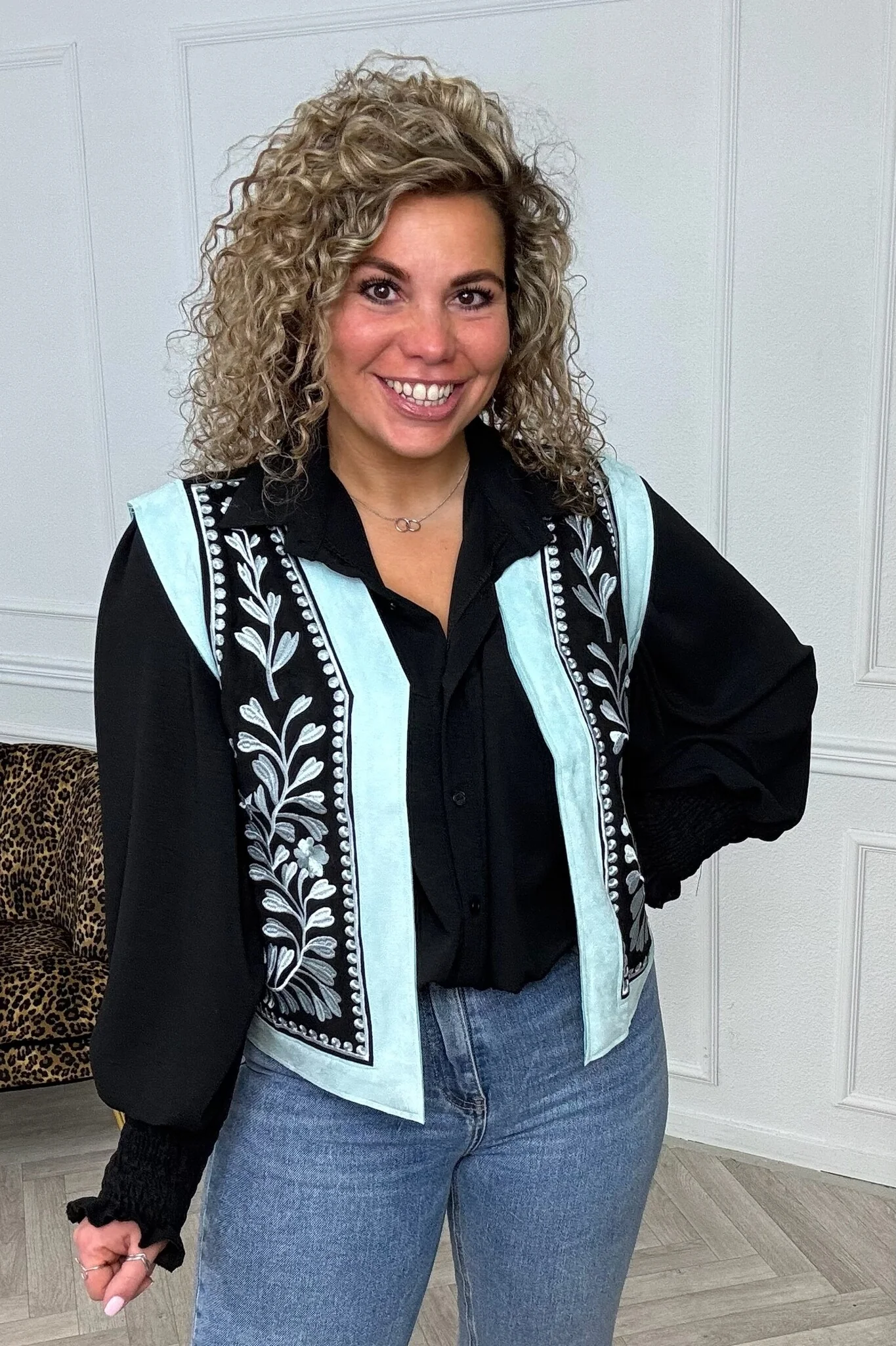 Suedine Limited Edition Gilet - Light Blue/Black