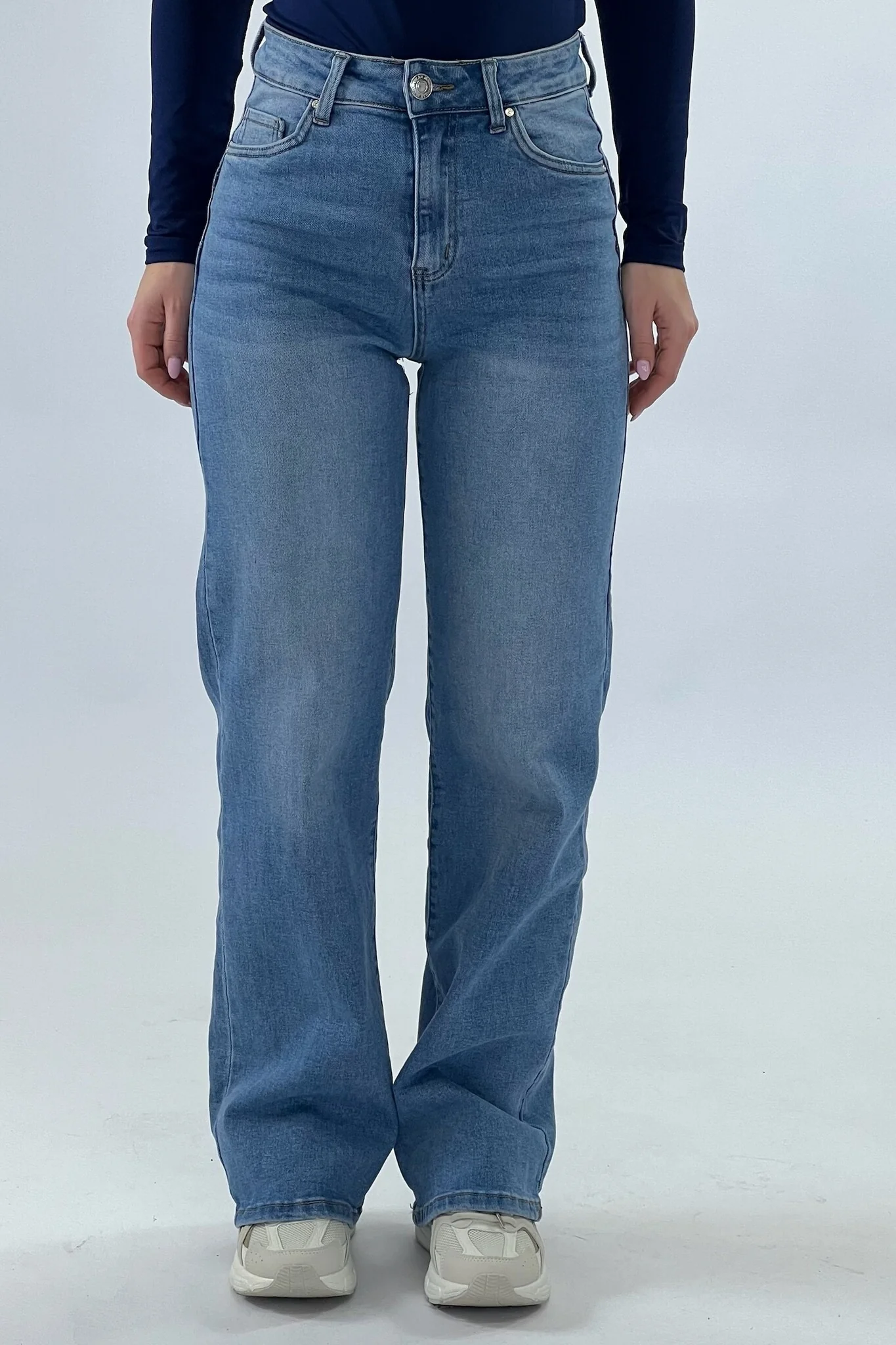 Summer Wide Leg Jeans - Light Blue - Image 3