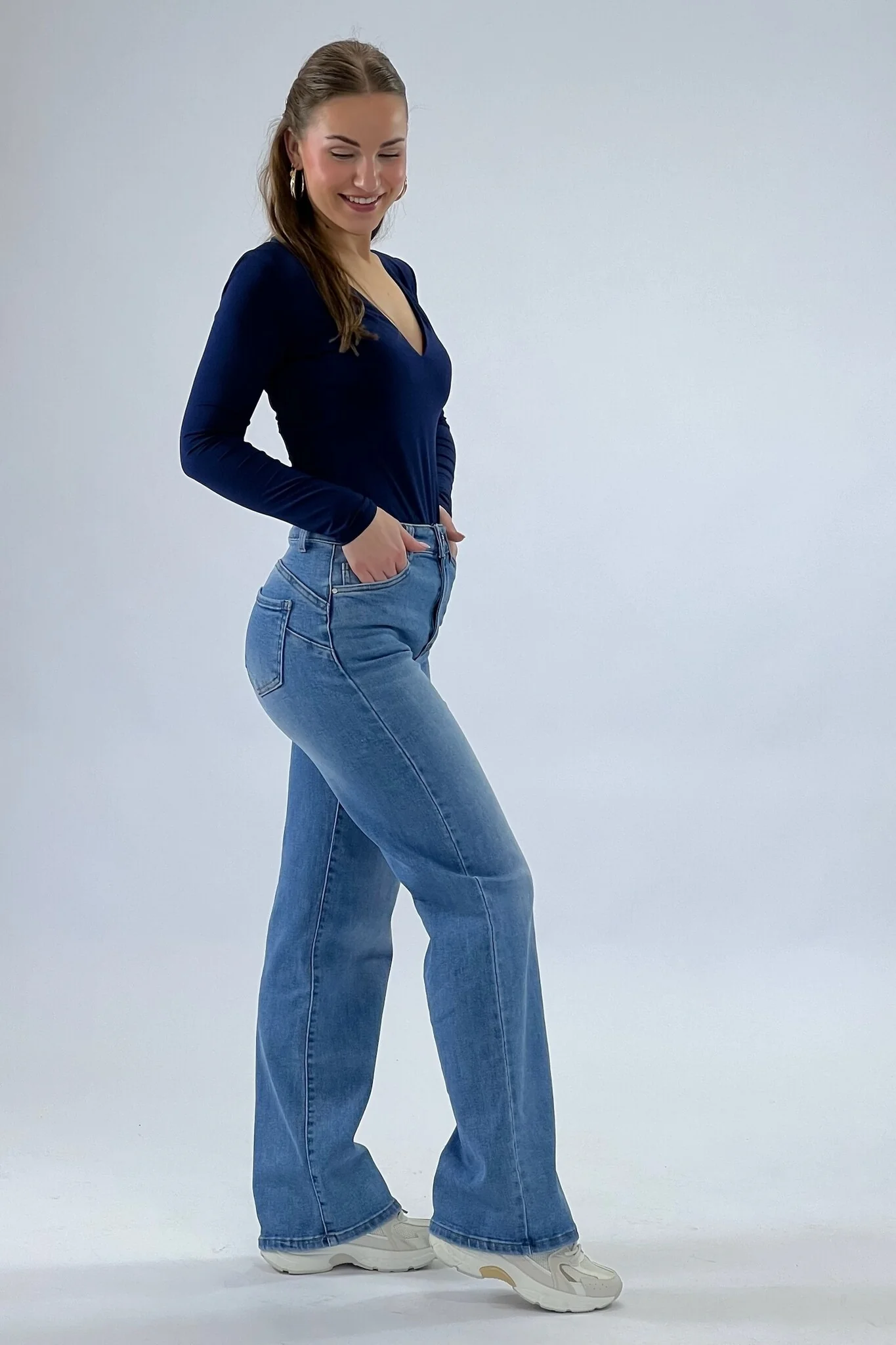 Summer Wide Leg Jeans - Light Blue - Image 5