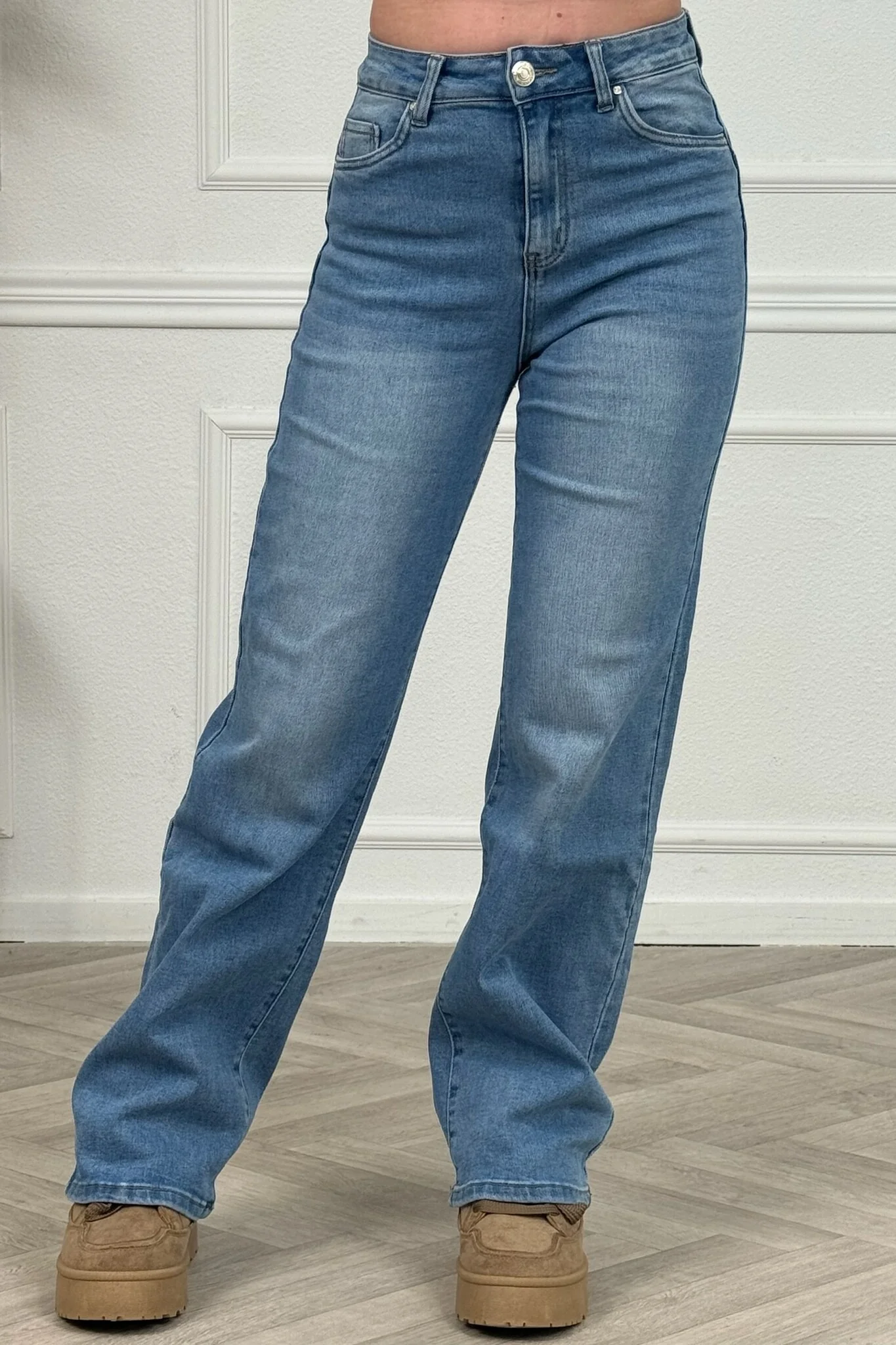 Summer Wide Leg Jeans - Light Blue - Image 6