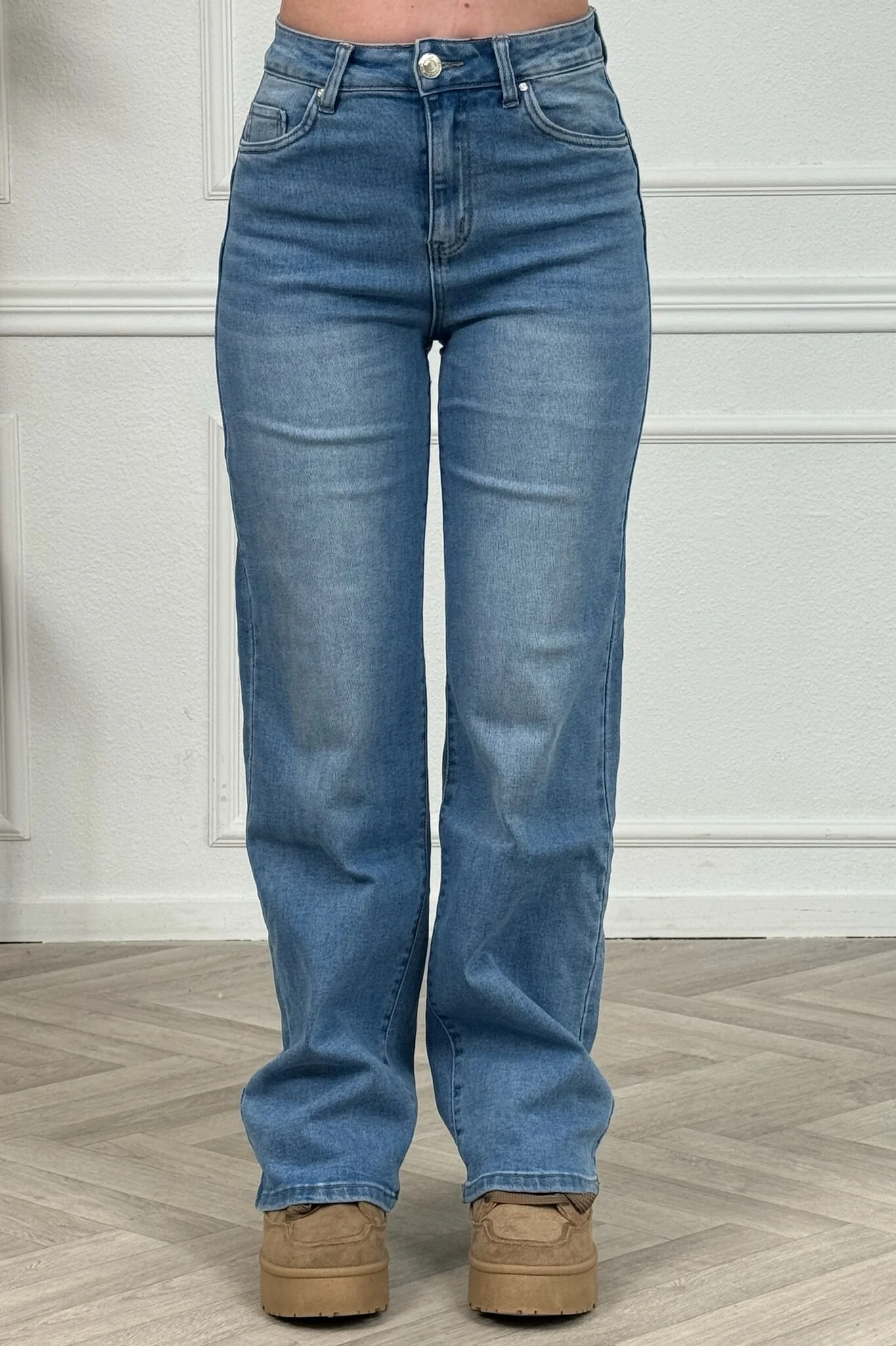 Summer Wide Leg Jeans - Light Blue - Image 7