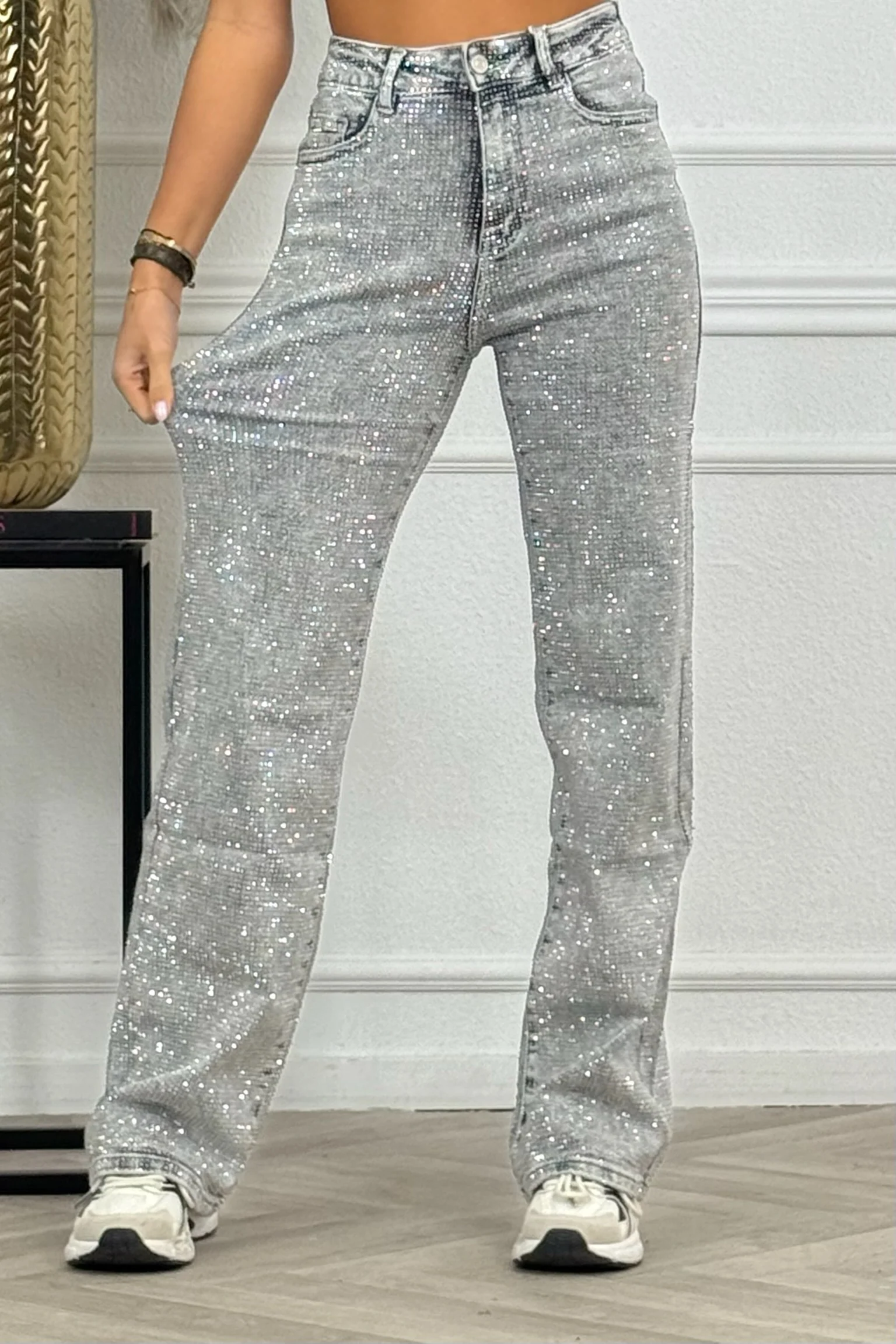 Super Glitter Jeans - Grey - Image 3