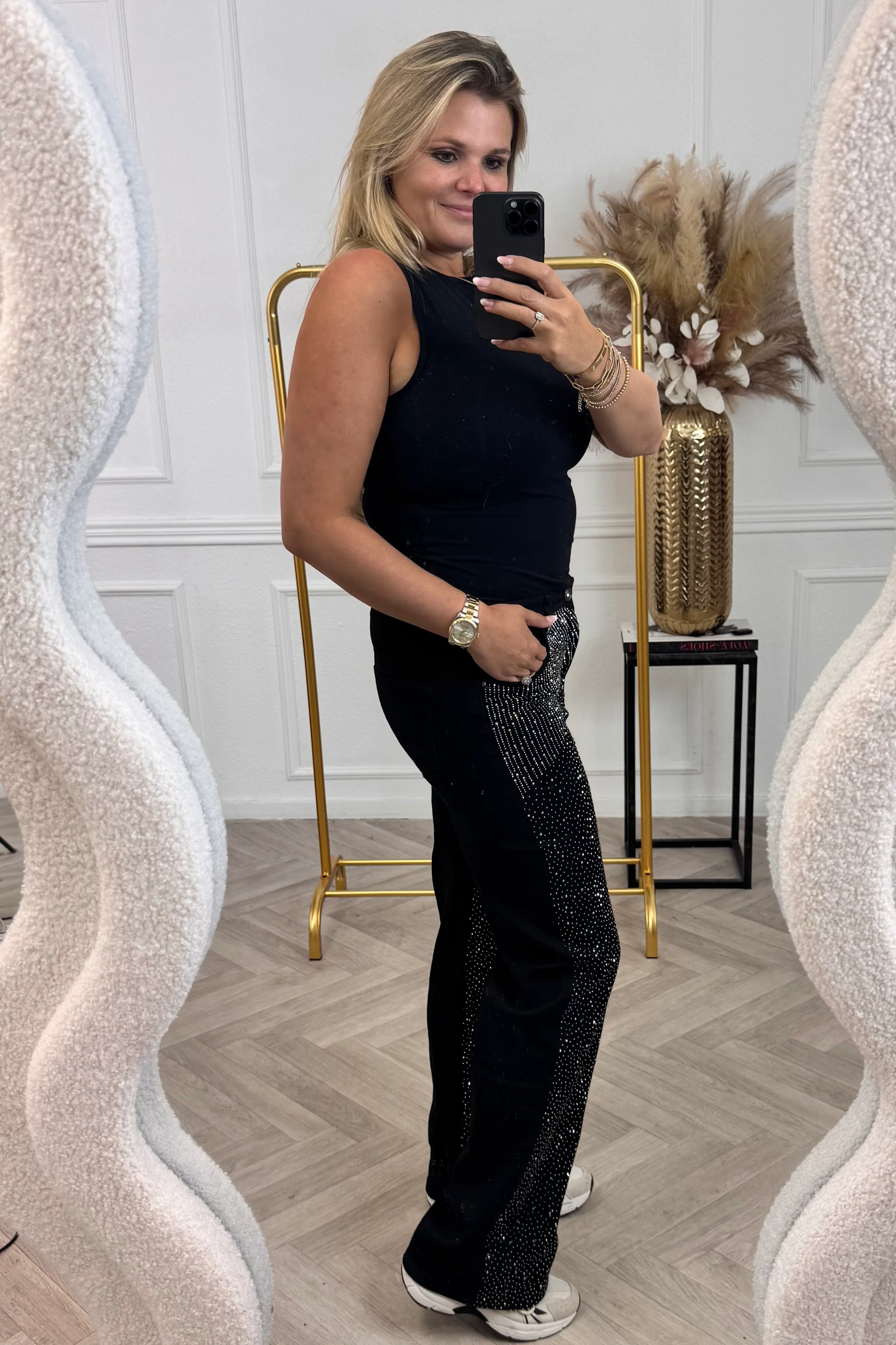 Super Stretch Goodies Glitter Jeans - Black - Image 3