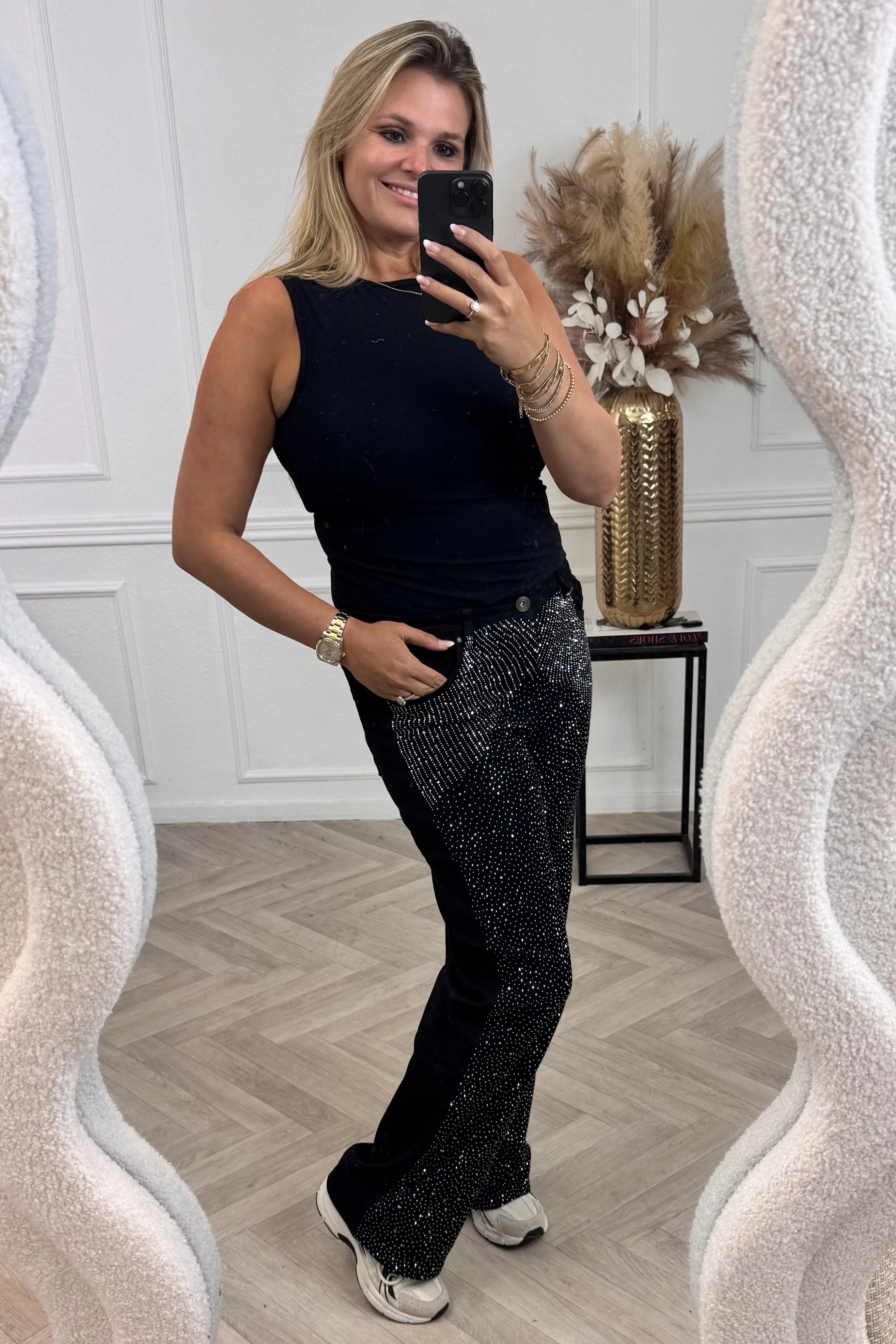 Super Stretch Goodies Glitter Jeans - Black - Image 4