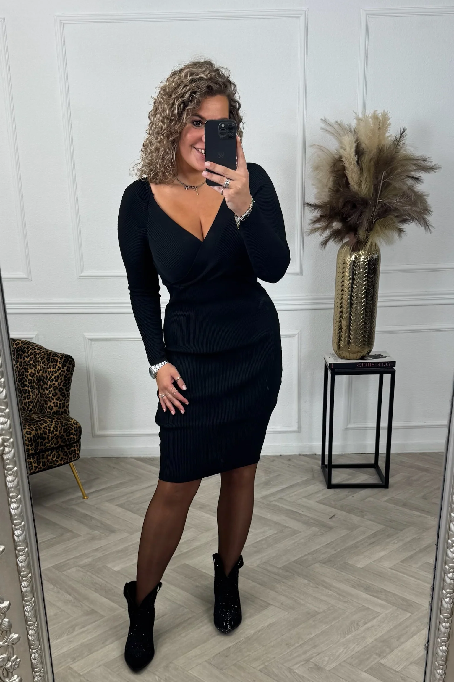 Super Stretch Pencil Dress - Black - Image 7