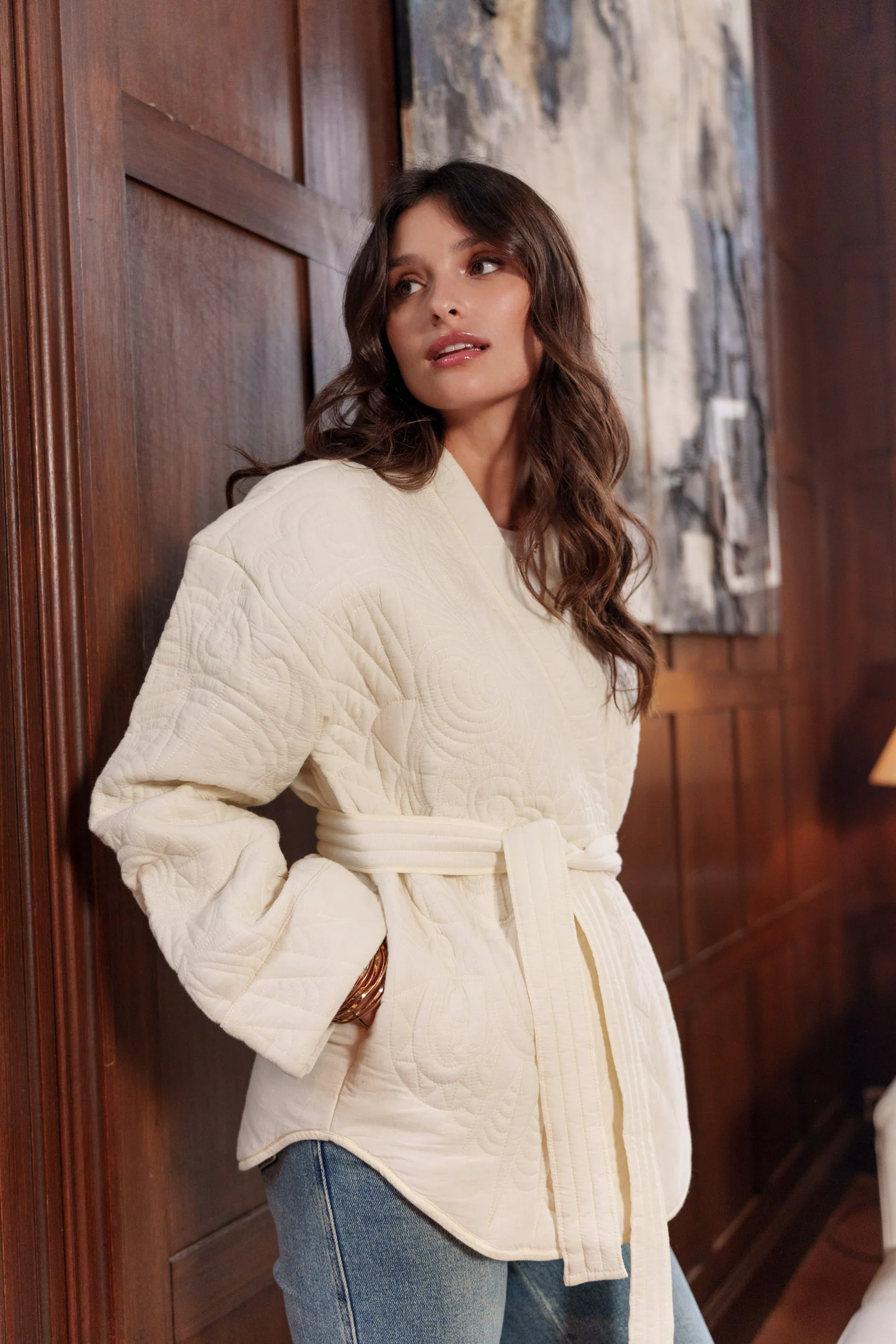Taylor Waisted Jacket - Creme