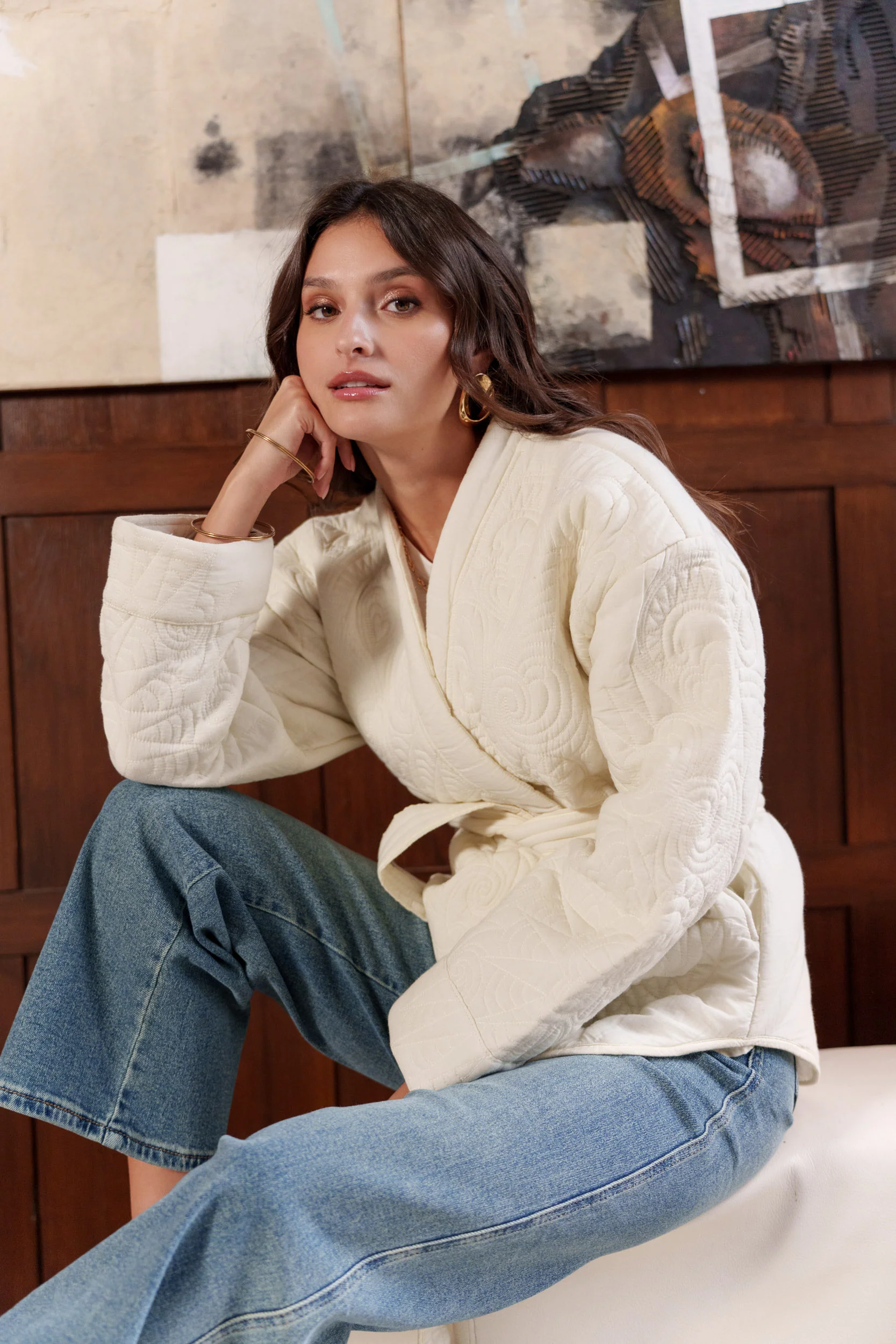 Taylor Waisted Jacket - Creme - Image 3