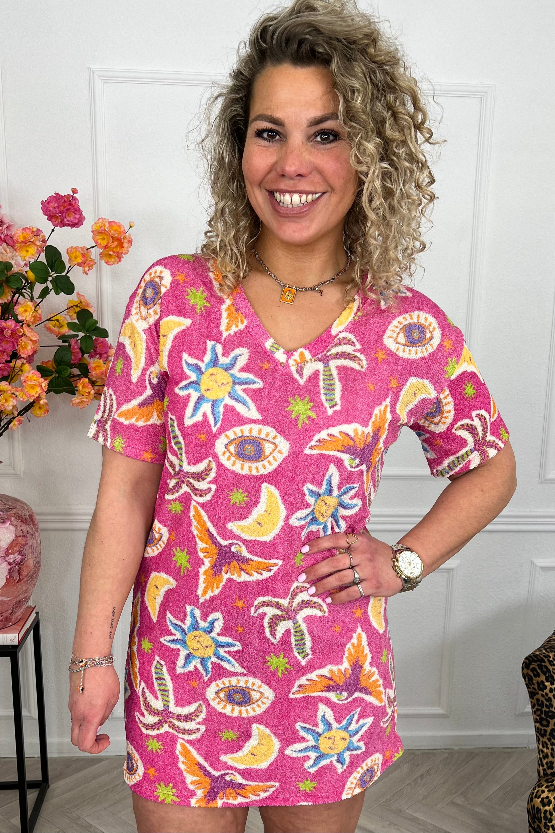 Terry Summer Dress - Fuchsia