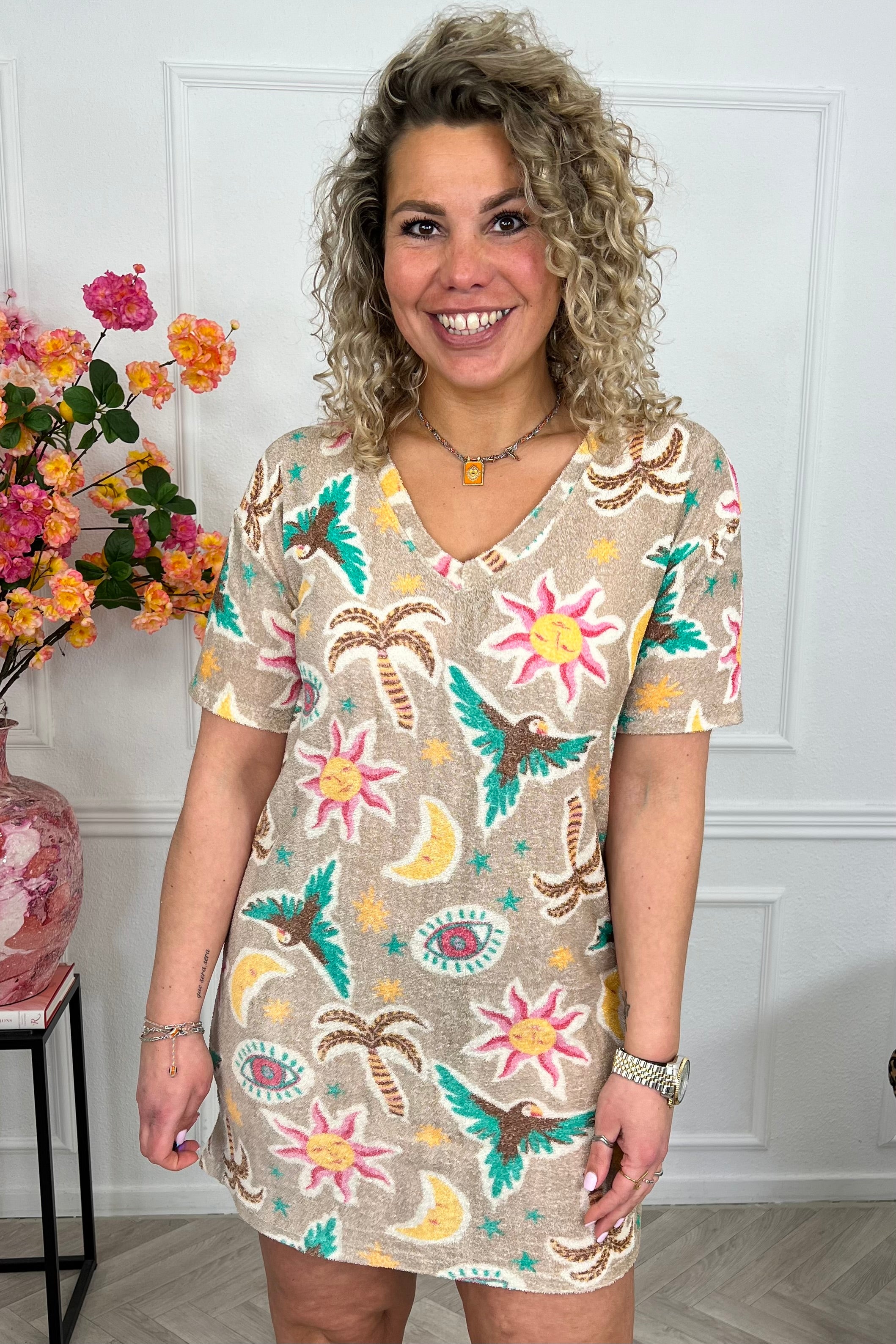 Terry Summer Dress - Taupe - Image 2