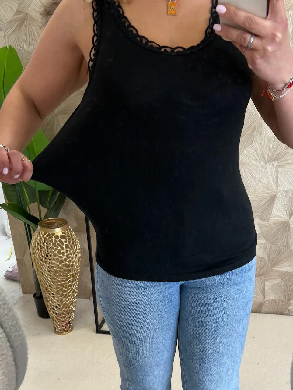 Tess Cotton Lace Top - Black - Image 4