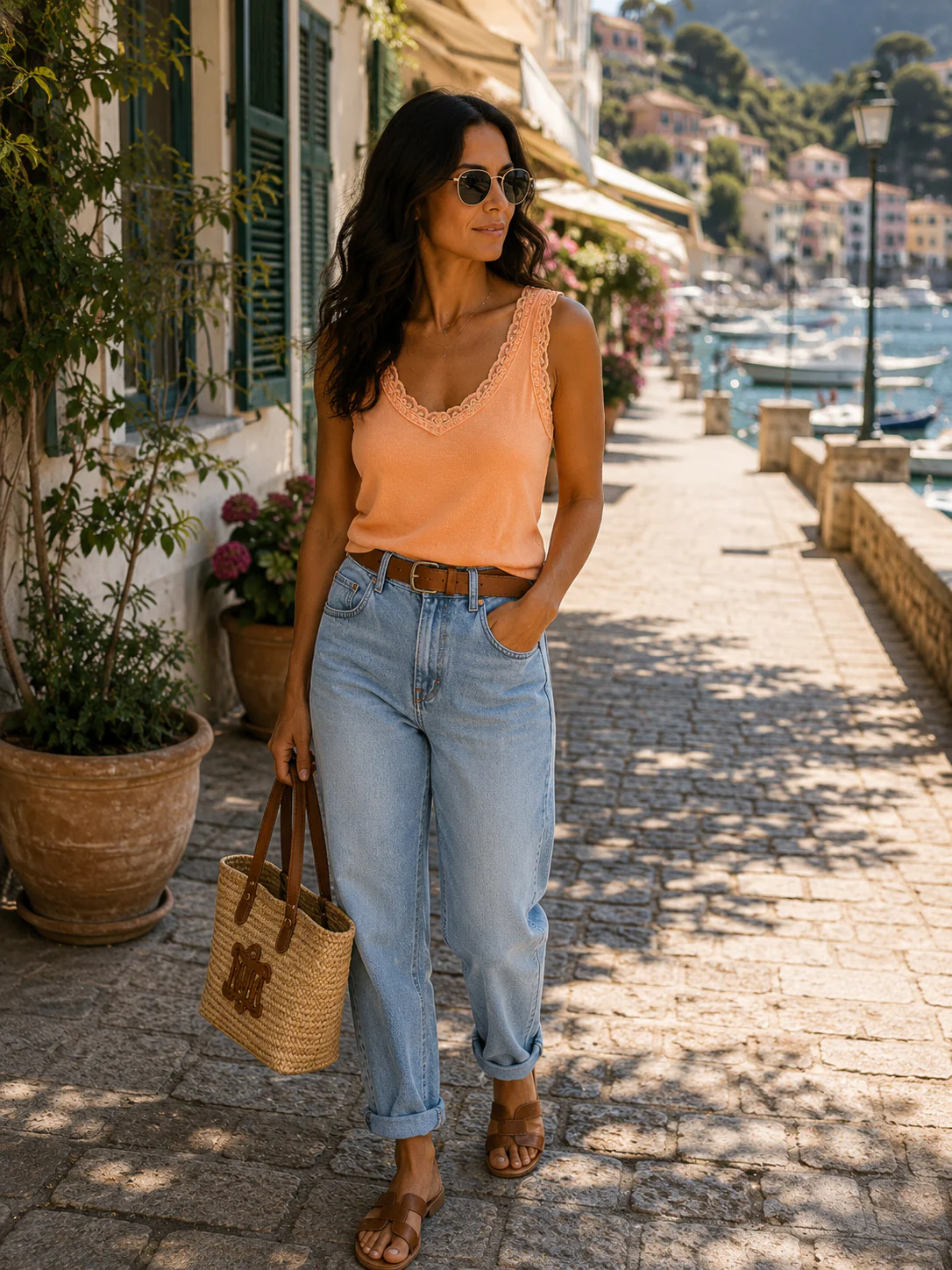 Tess Cotton Lace Top - Orange