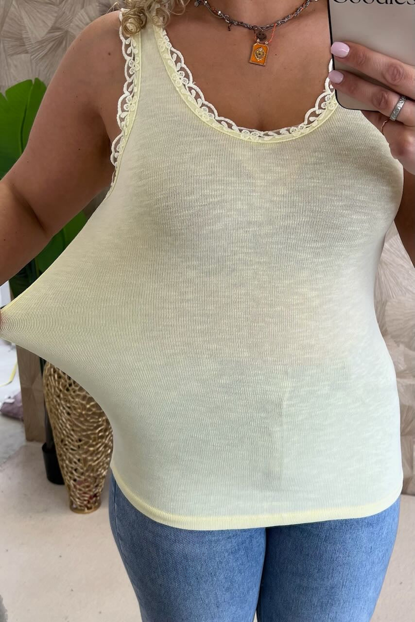 Tess Cotton Lace Top - Yellow - Image 3